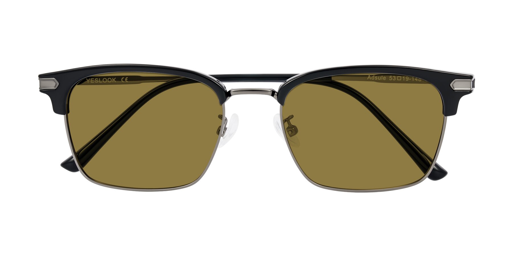 Folded Front of Adsule in Black/Gunmetal with Brown Polarized Lenses