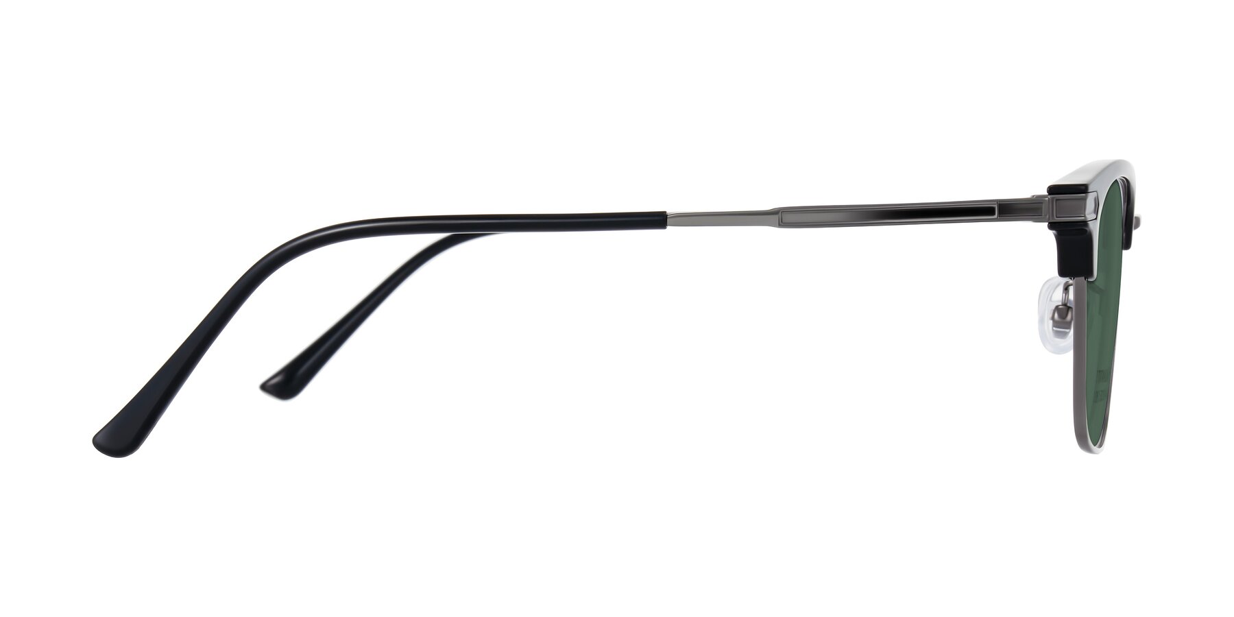 Side of Adsule in Black/Gunmetal with Green Polarized Lenses