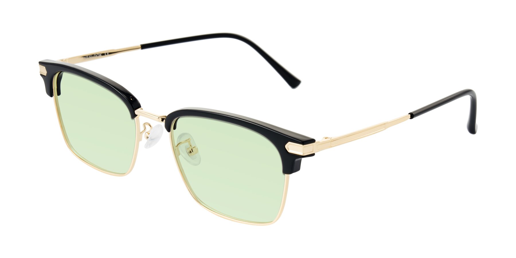 Angle of Adsule in Black/Gold with Light Green Tinted Lenses