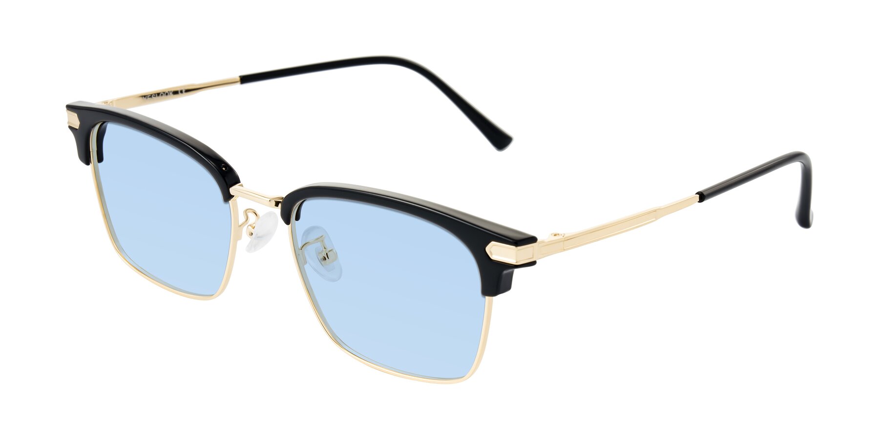 Angle of Adsule in Black/Gold with Light Blue Tinted Lenses