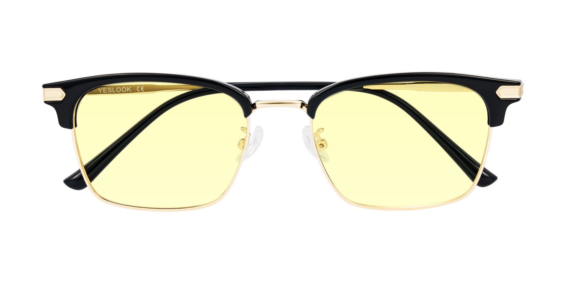 Folded Front of Adsule in Black/Gold with Light Yellow Tinted Lenses