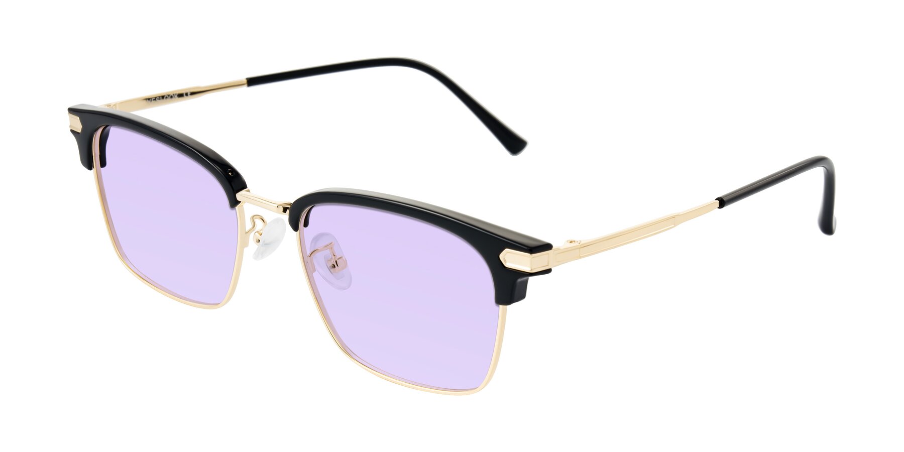 Angle of Adsule in Black/Gold with Light Purple Tinted Lenses