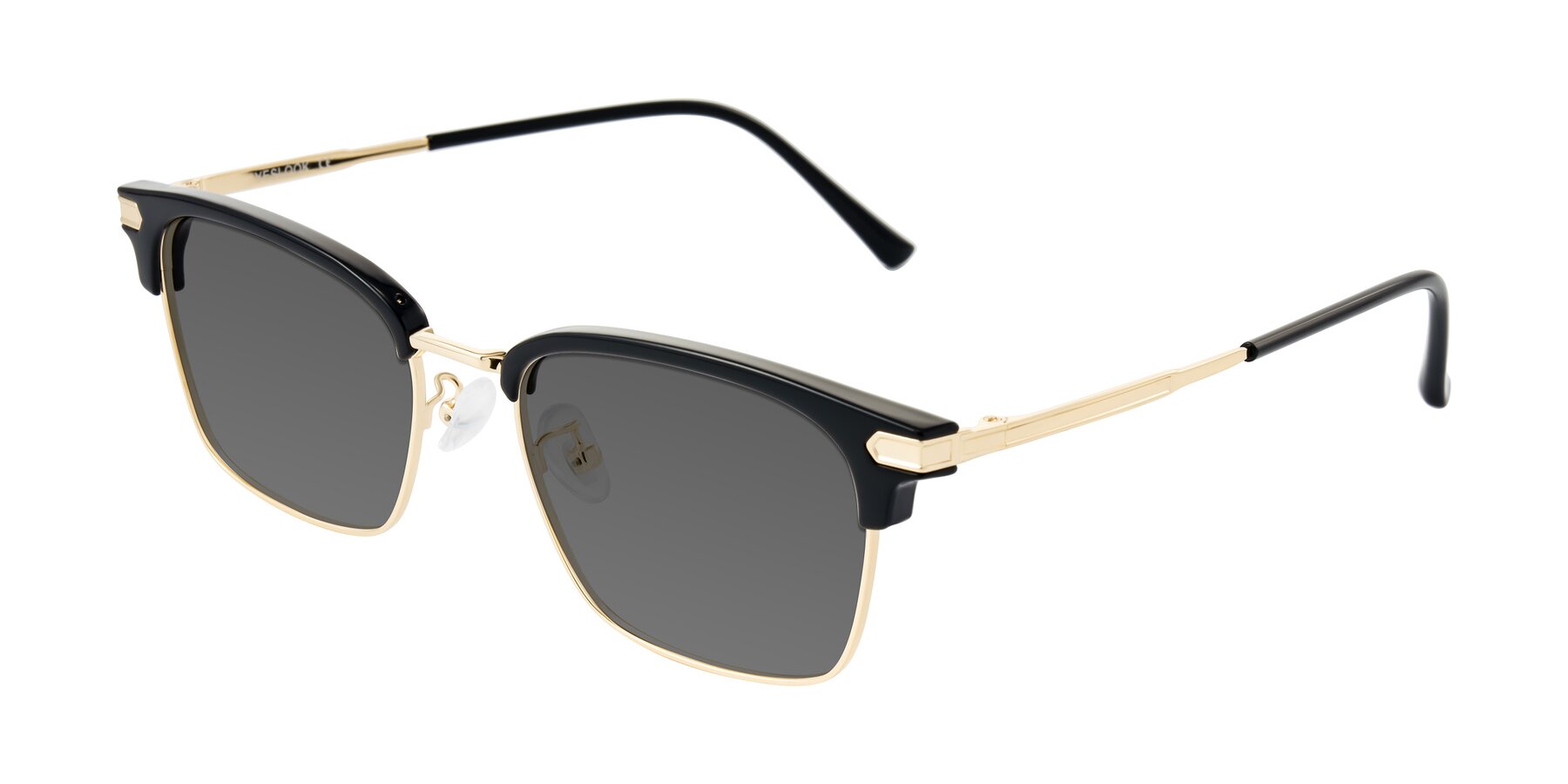 Angle of Adsule in Black/Gold with Medium Gray Tinted Lenses