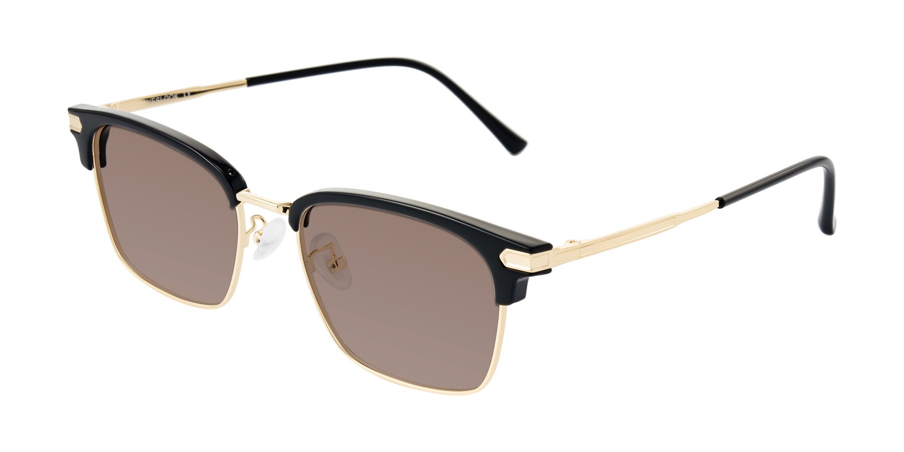Angle of Adsule in Black/Gold with Medium Brown Tinted Lenses