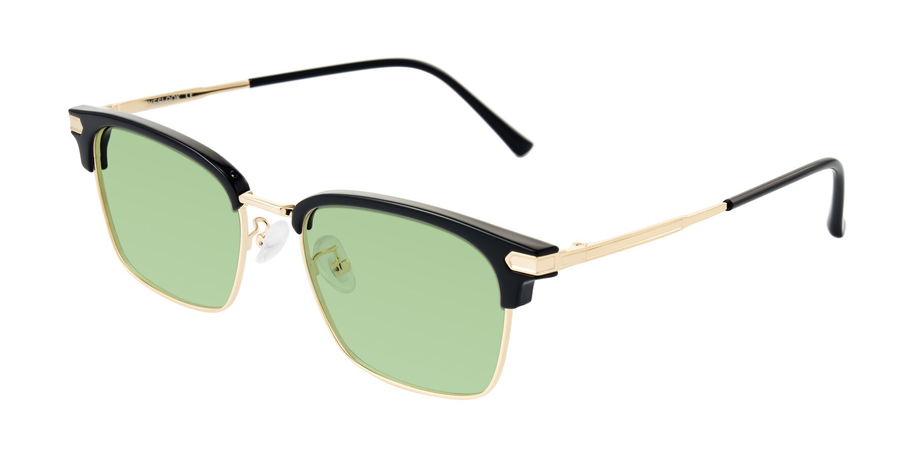 Angle of Adsule in Black/Gold with Medium Green Tinted Lenses