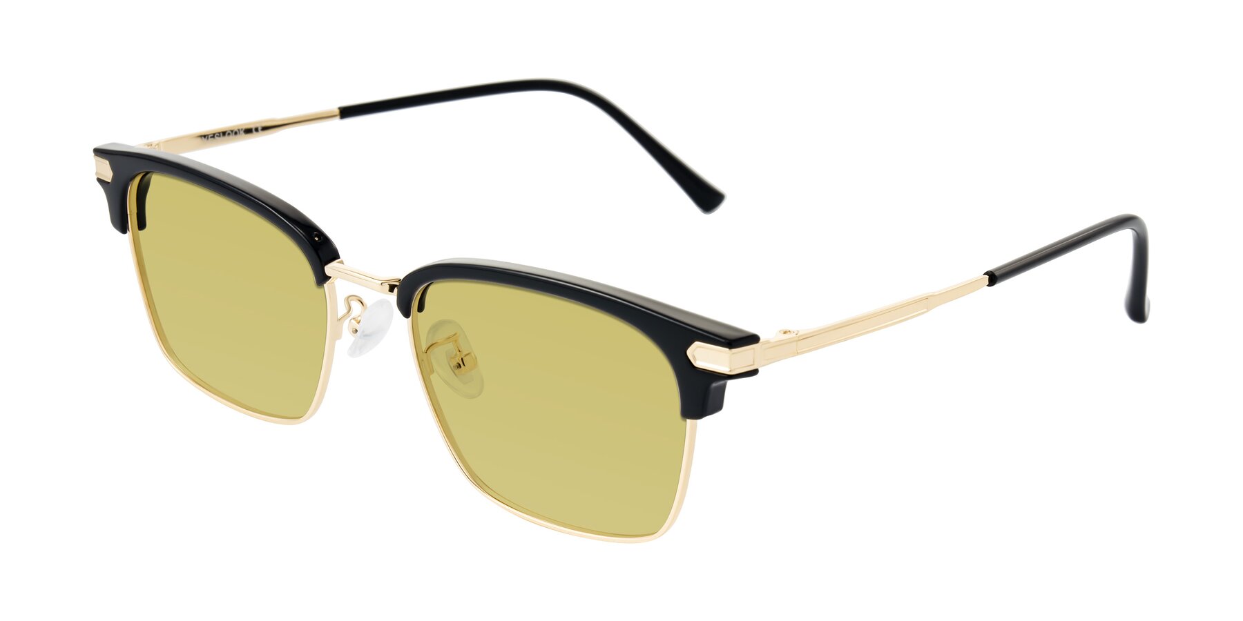 Angle of Adsule in Black/Gold with Medium Champagne Tinted Lenses