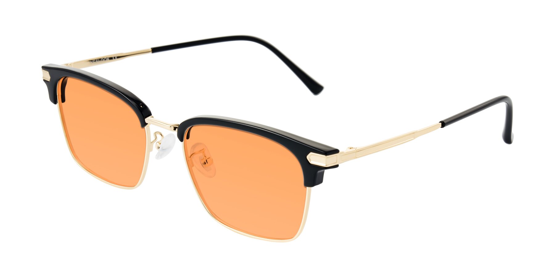 Angle of Adsule in Black/Gold with Medium Orange Tinted Lenses