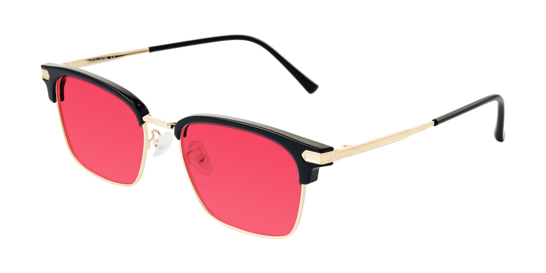 Angle of Adsule in Black/Gold with Red Tinted Lenses