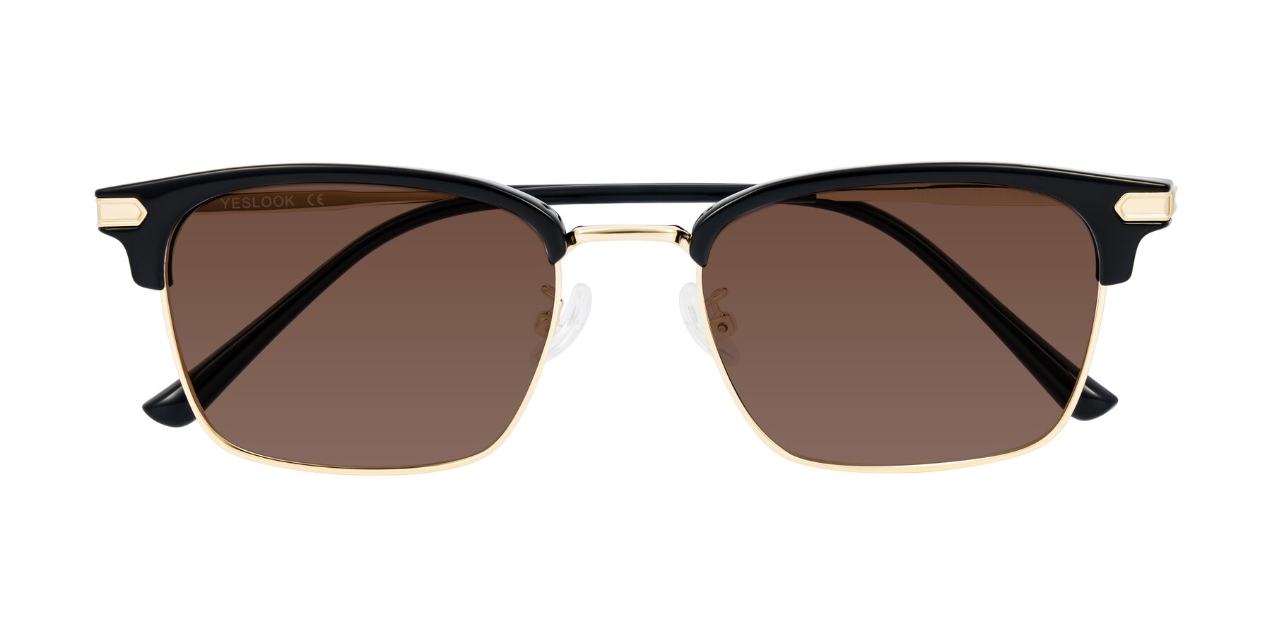 Folded Front of Adsule in Black/Gold with Brown Tinted Lenses