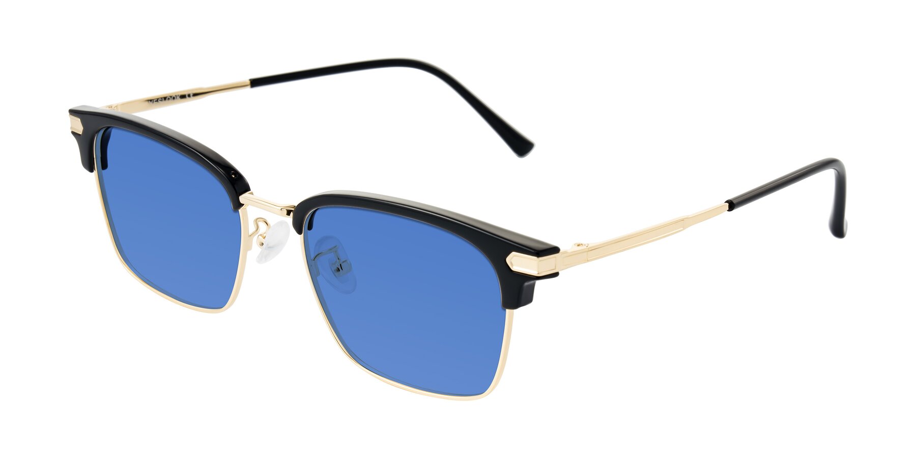Angle of Adsule in Black/Gold with Blue Tinted Lenses