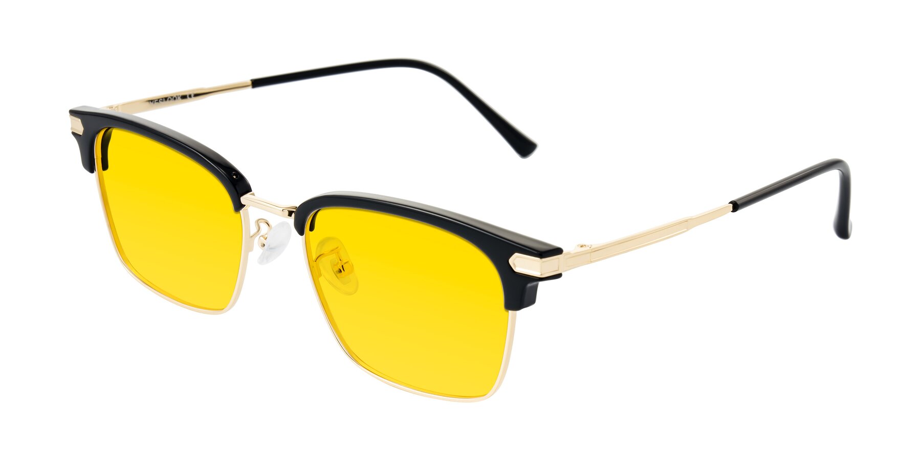 Angle of Adsule in Black/Gold with Yellow Tinted Lenses