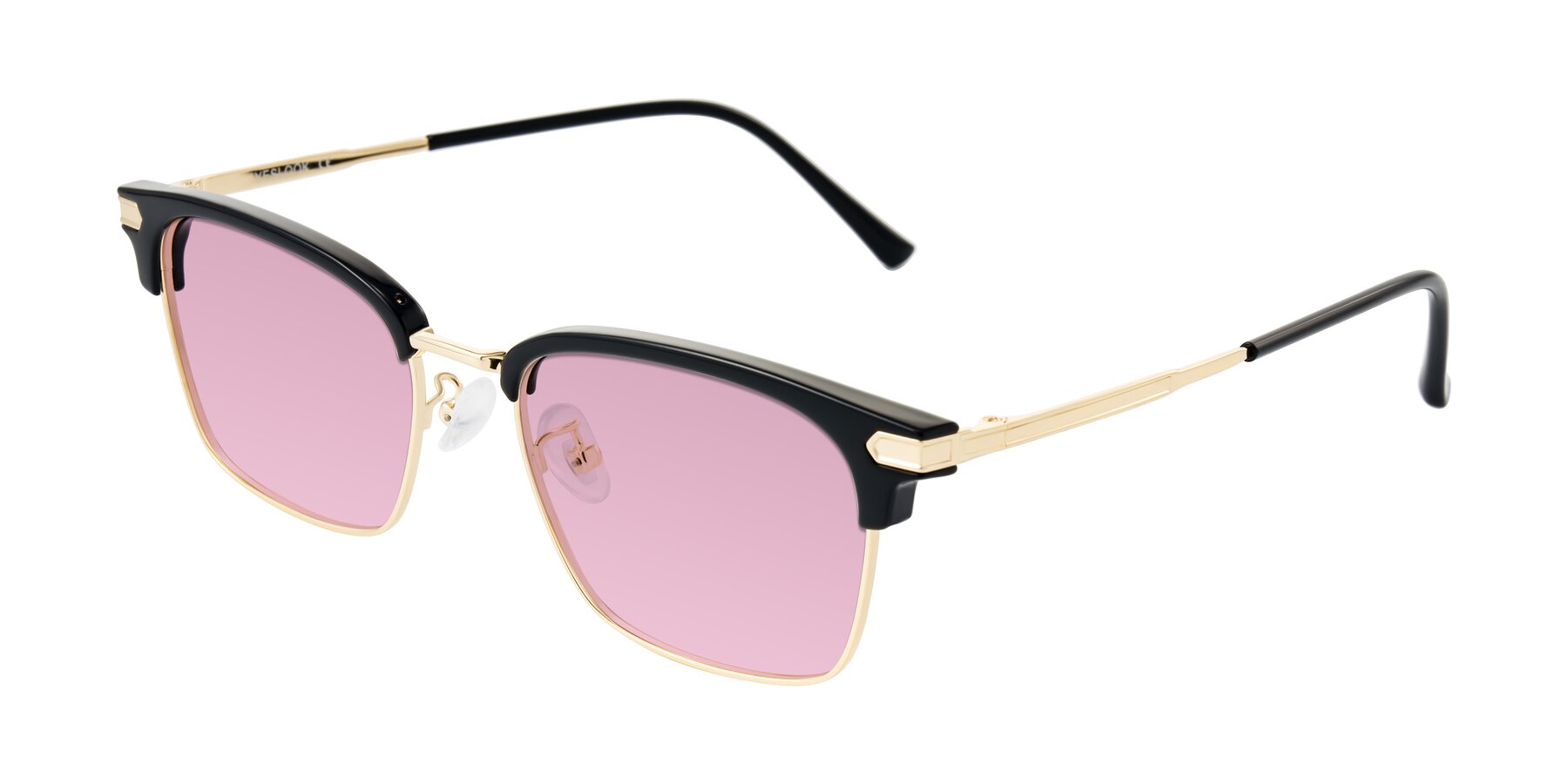 Angle of Adsule in Black/Gold with Light Wine Tinted Lenses