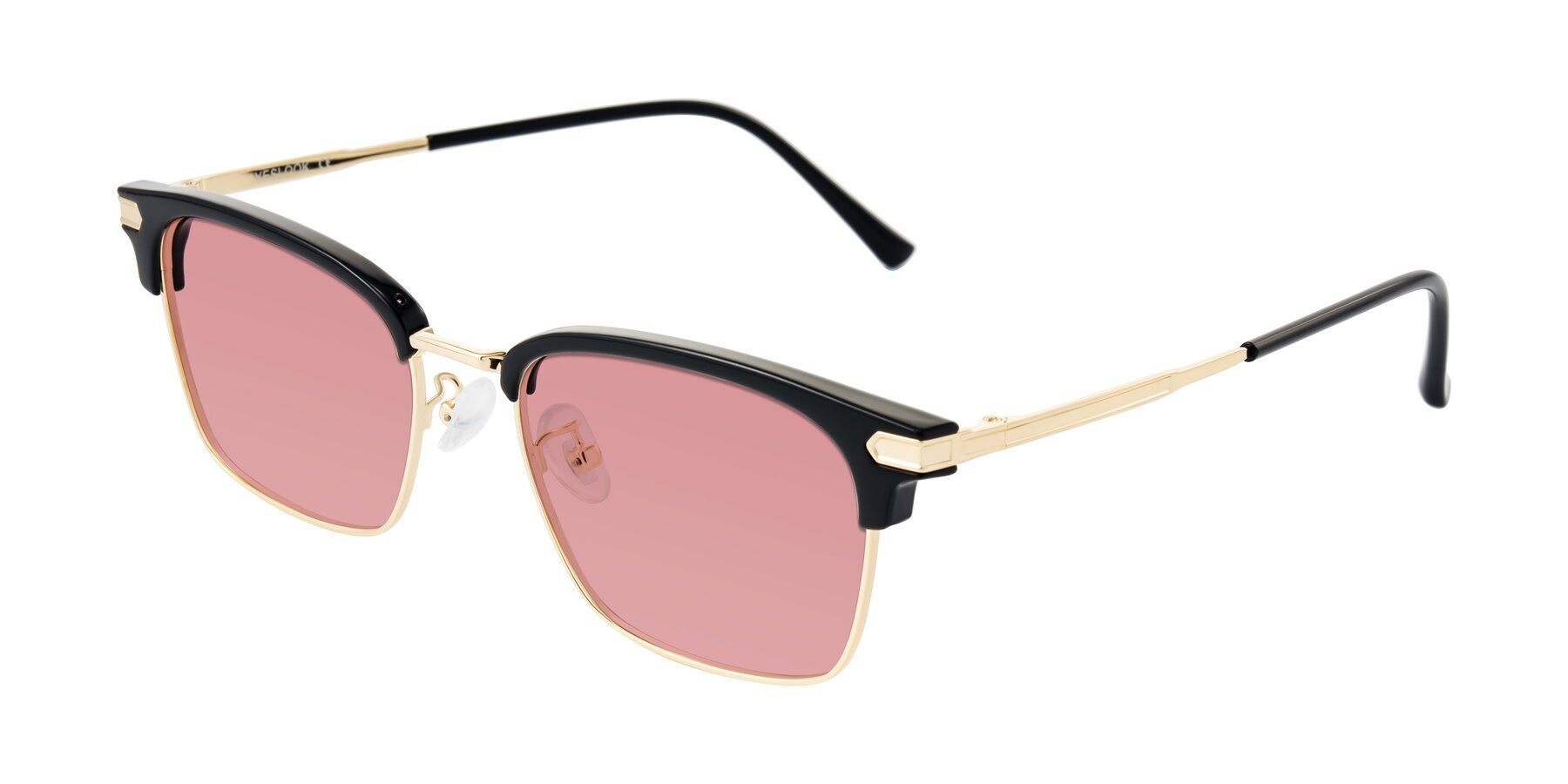 Angle of Adsule in Black/Gold with Medium Garnet Tinted Lenses