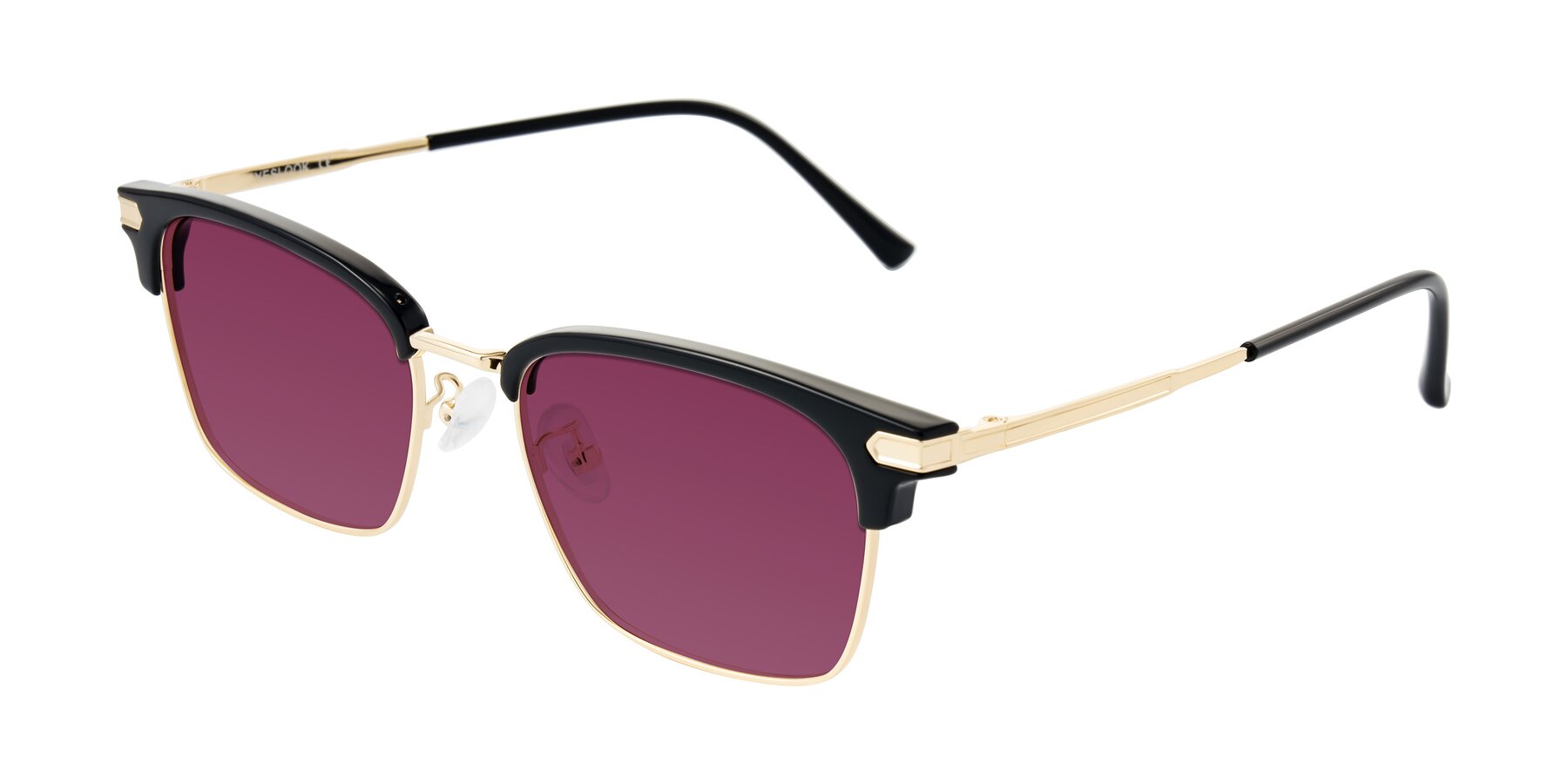 Angle of Adsule in Black/Gold with Wine Tinted Lenses