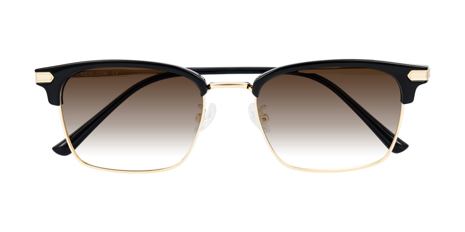 Folded Front of Adsule in Black/Gold with Brown Gradient Lenses