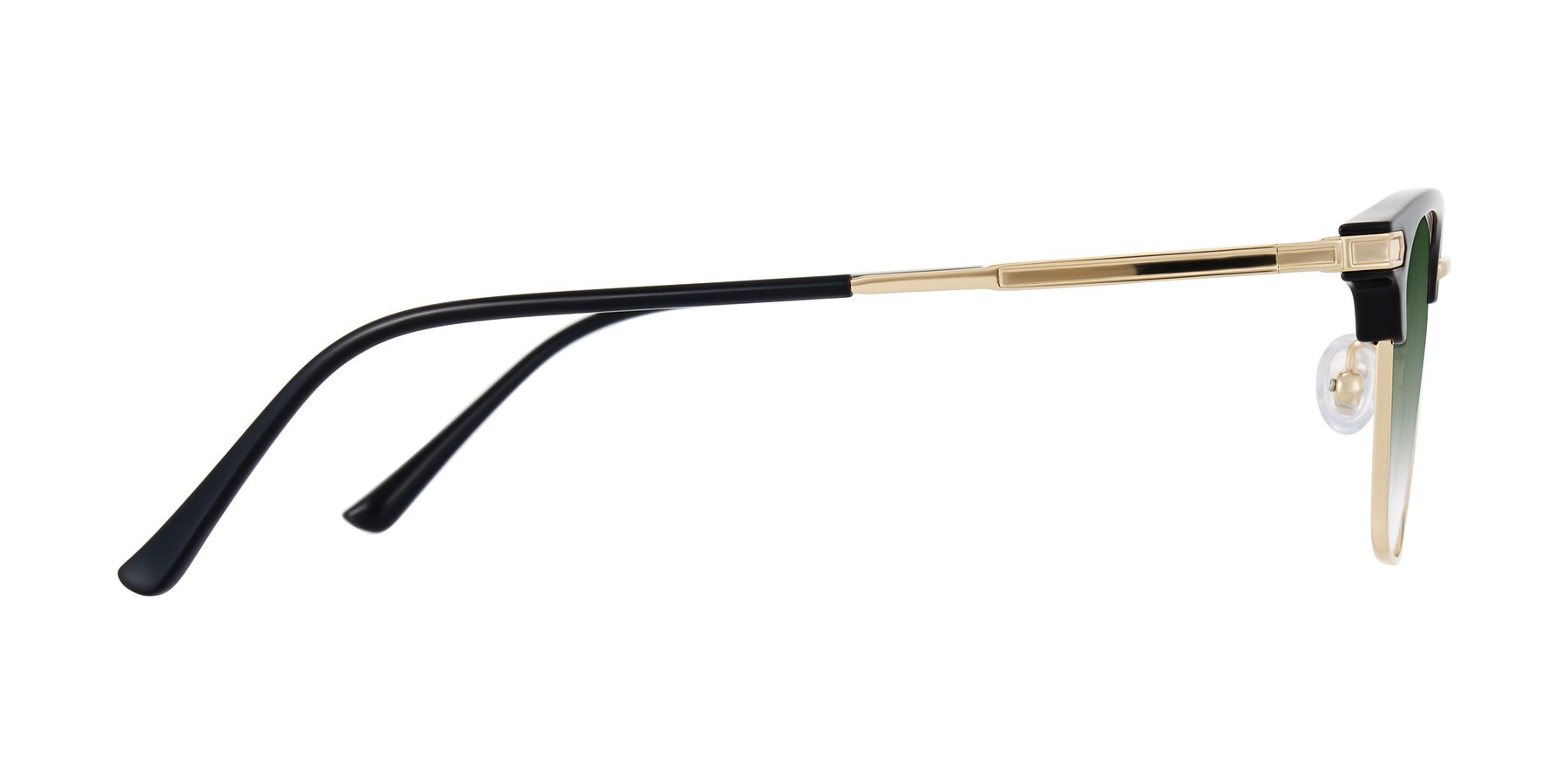 Side of Adsule in Black/Gold with Green Gradient Lenses