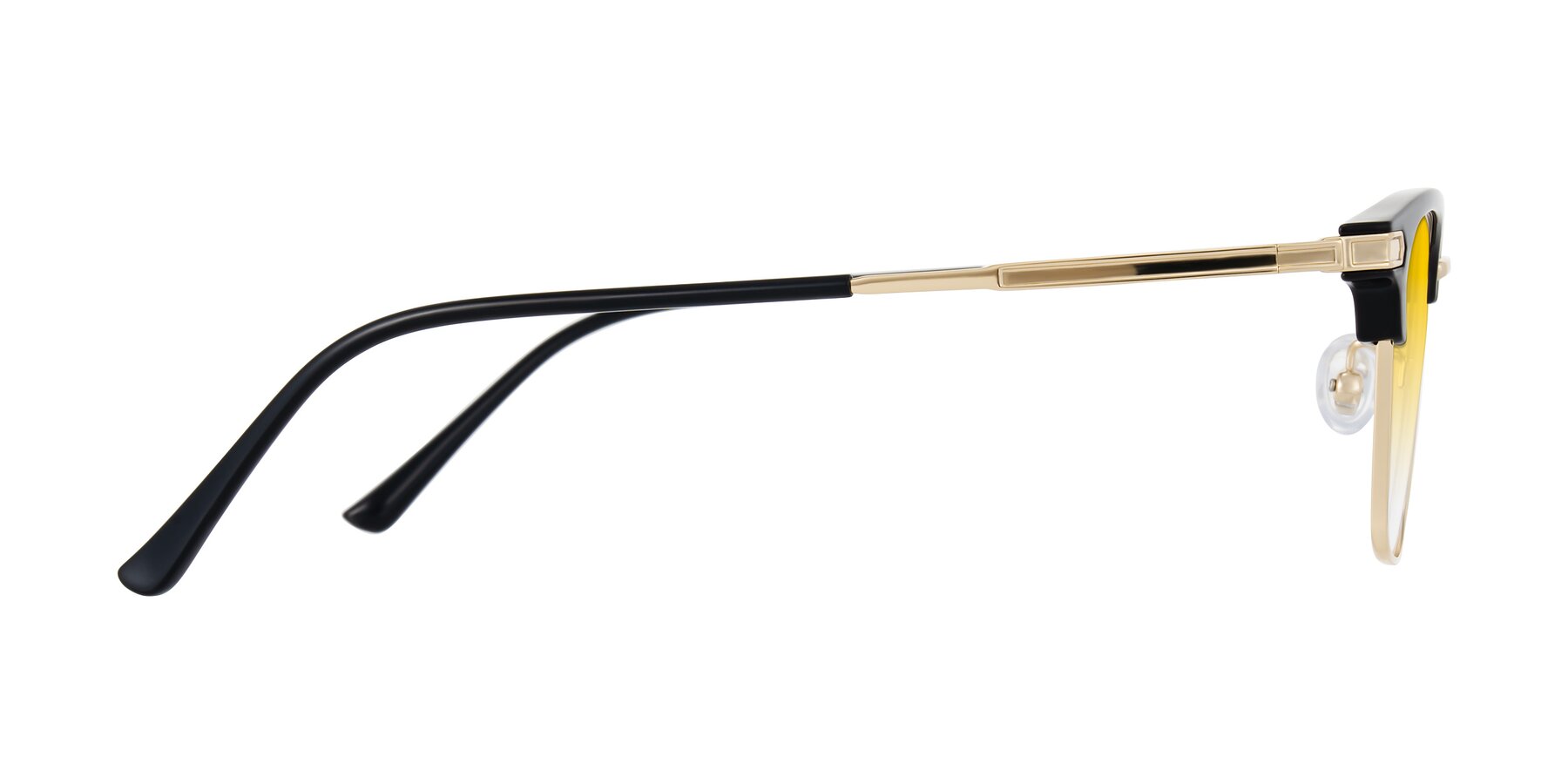 Side of Adsule in Black/Gold with Yellow Gradient Lenses