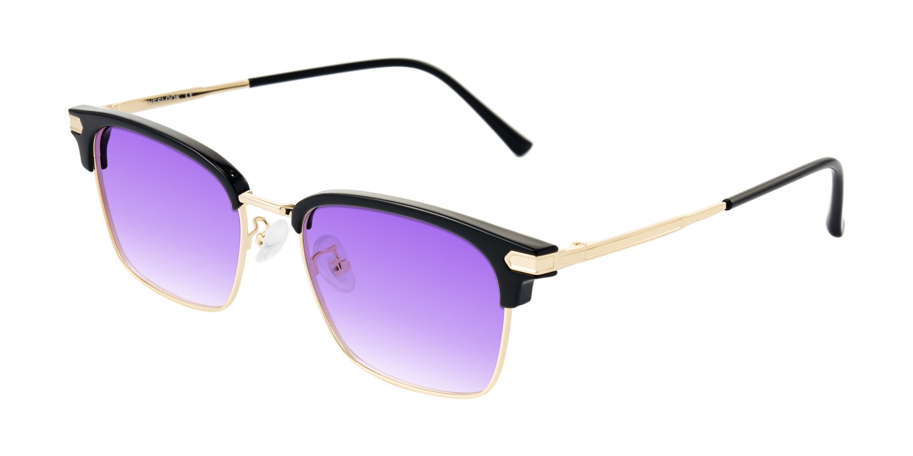 Angle of Adsule in Black/Gold with Purple Gradient Lenses