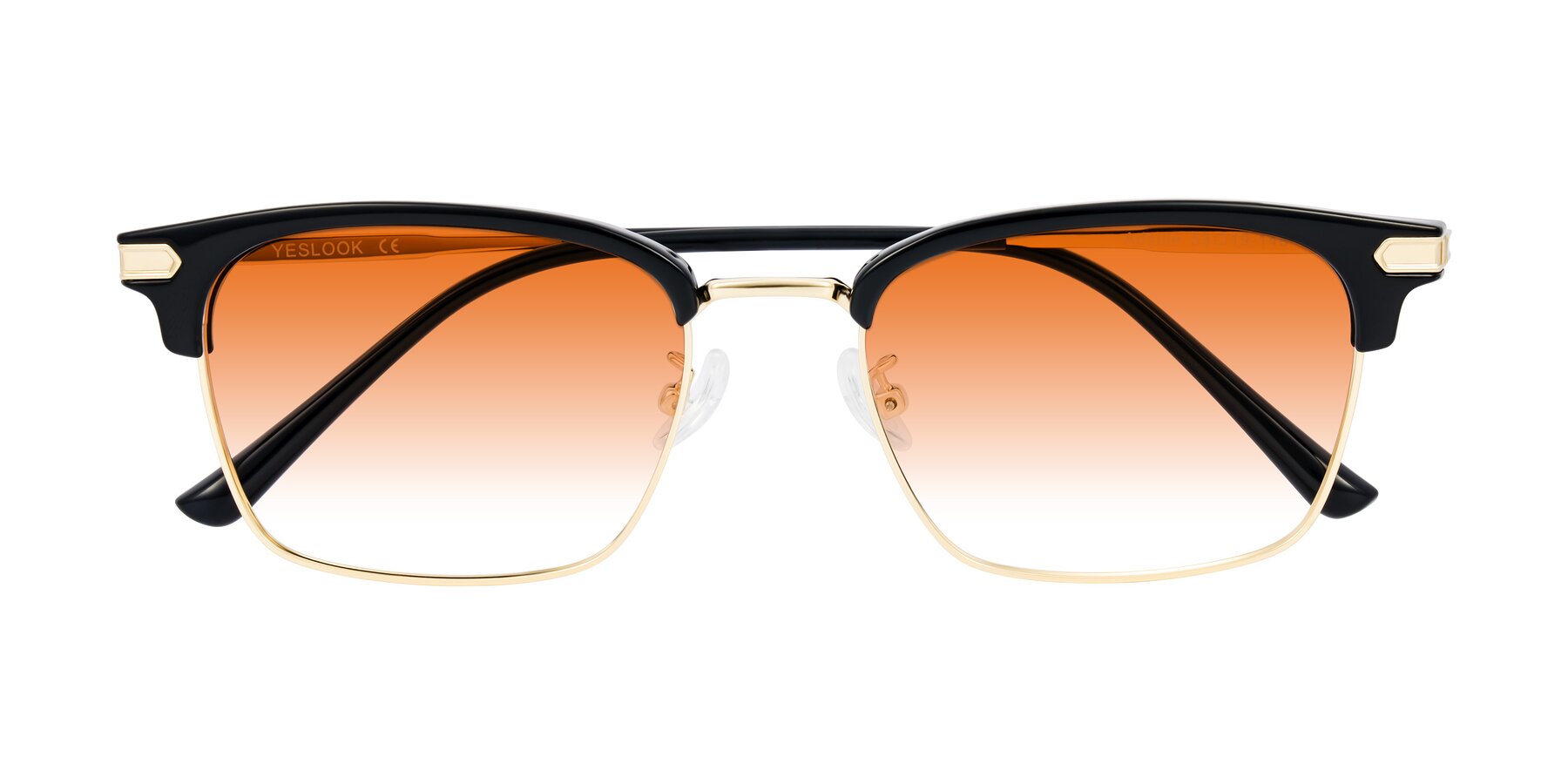 Folded Front of Adsule in Black/Gold with Orange Gradient Lenses