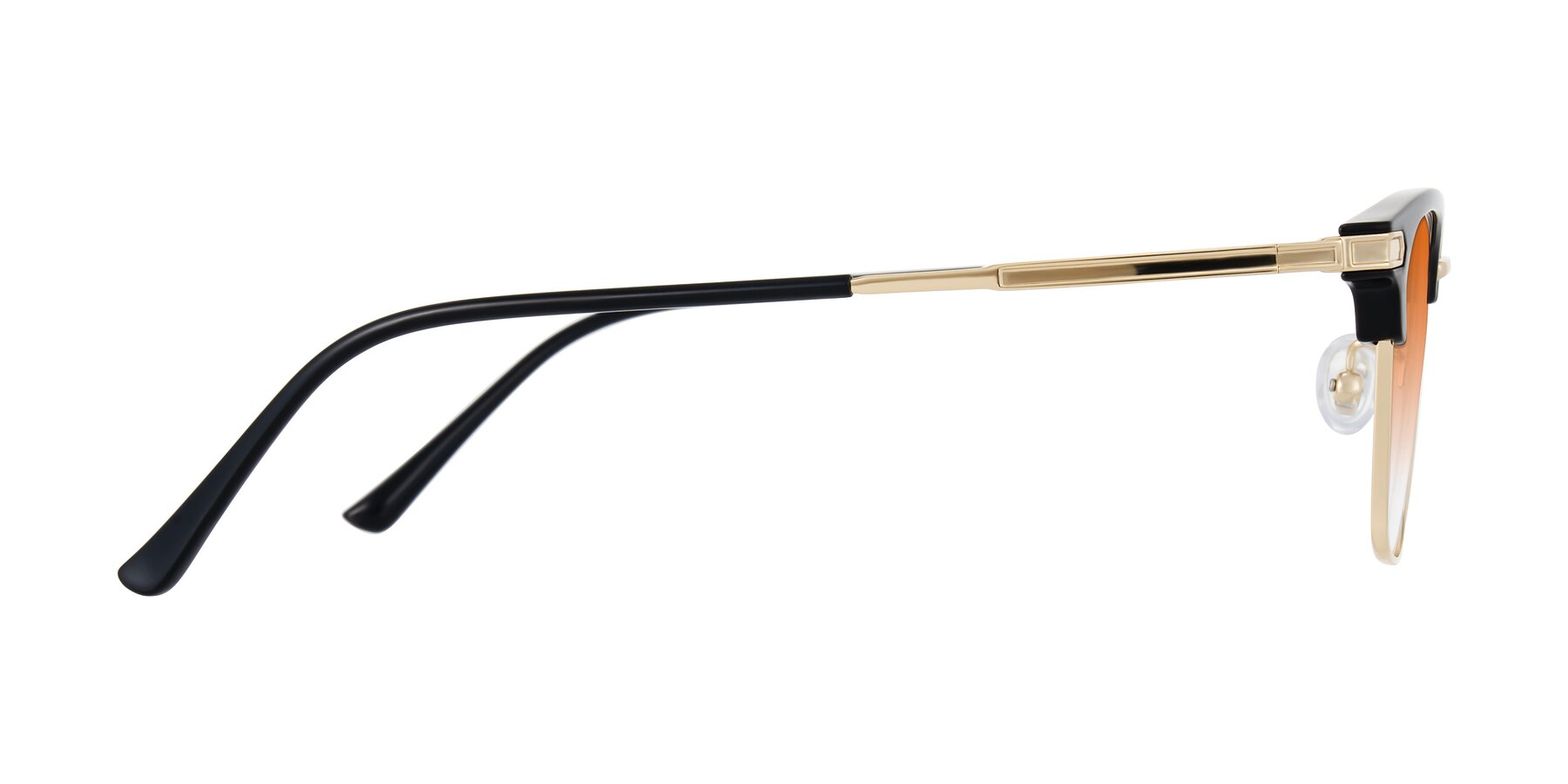 Side of Adsule in Black/Gold with Orange Gradient Lenses