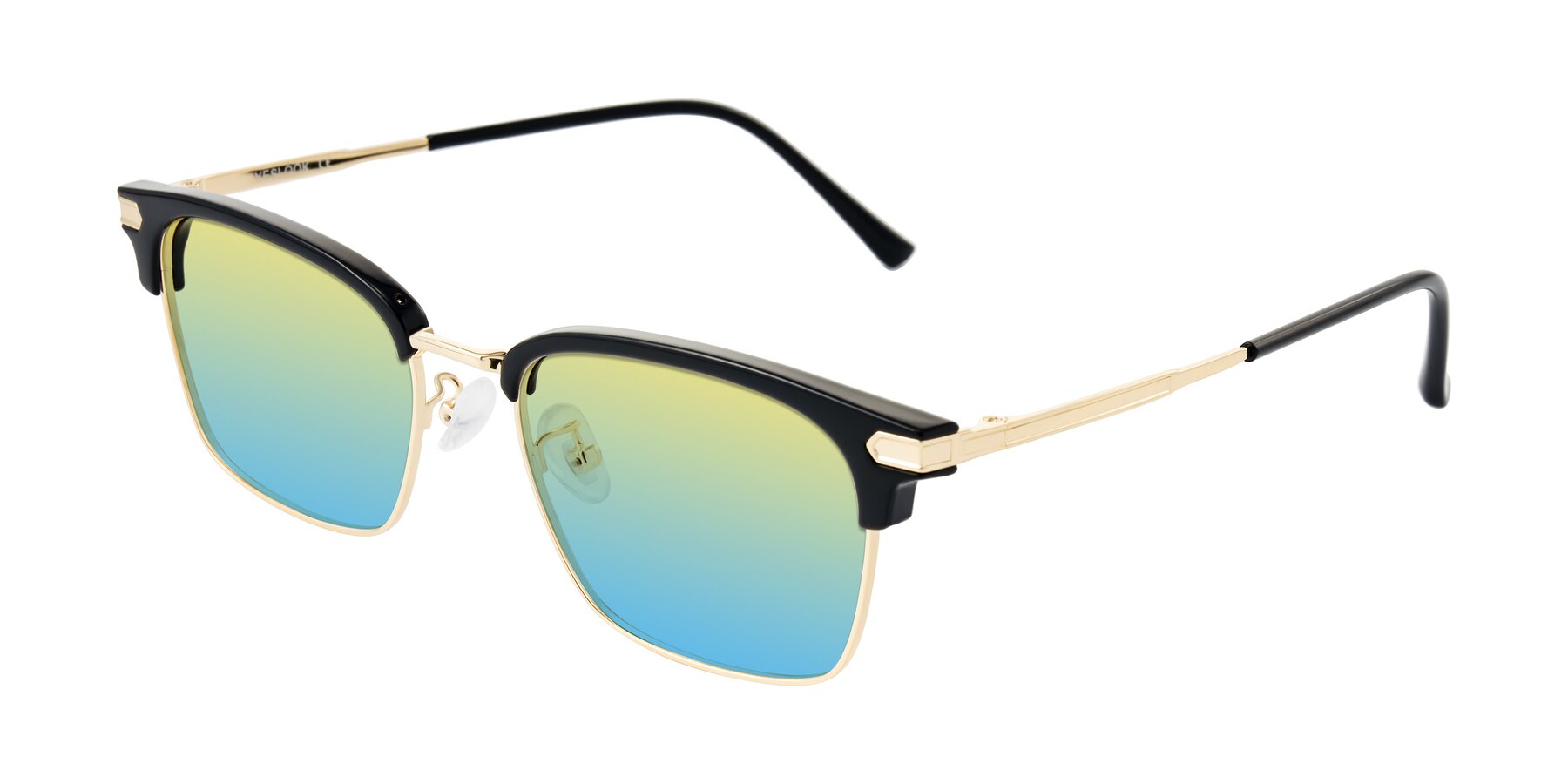 Angle of Adsule in Black/Gold with Yellow / Blue Gradient Lenses