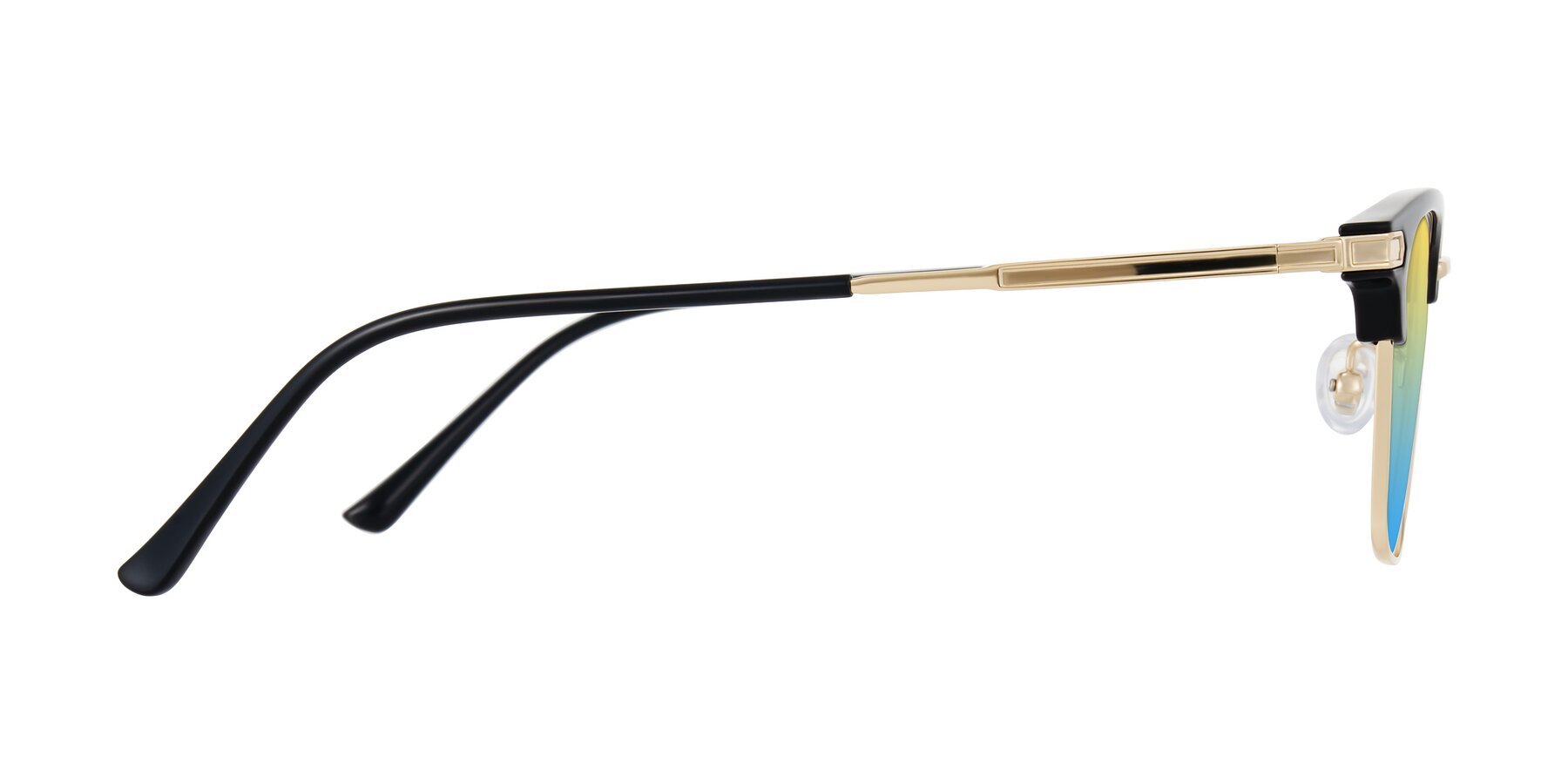 Side of Adsule in Black/Gold with Yellow / Blue Gradient Lenses
