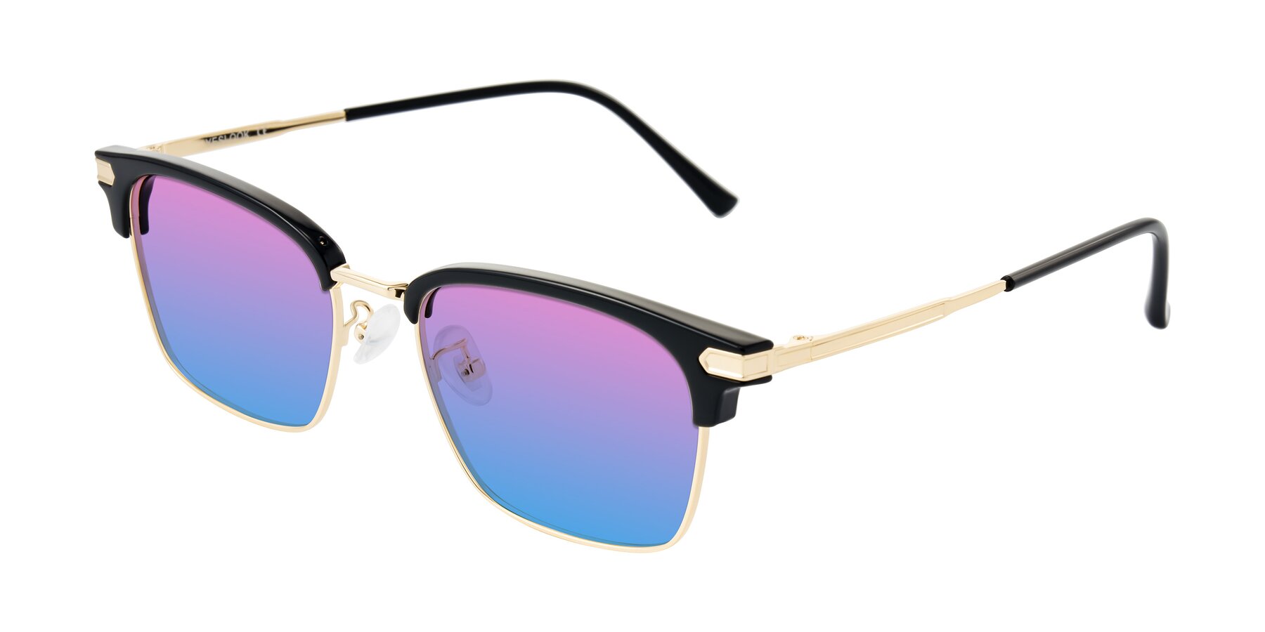 Angle of Adsule in Black/Gold with Pink / Blue Gradient Lenses