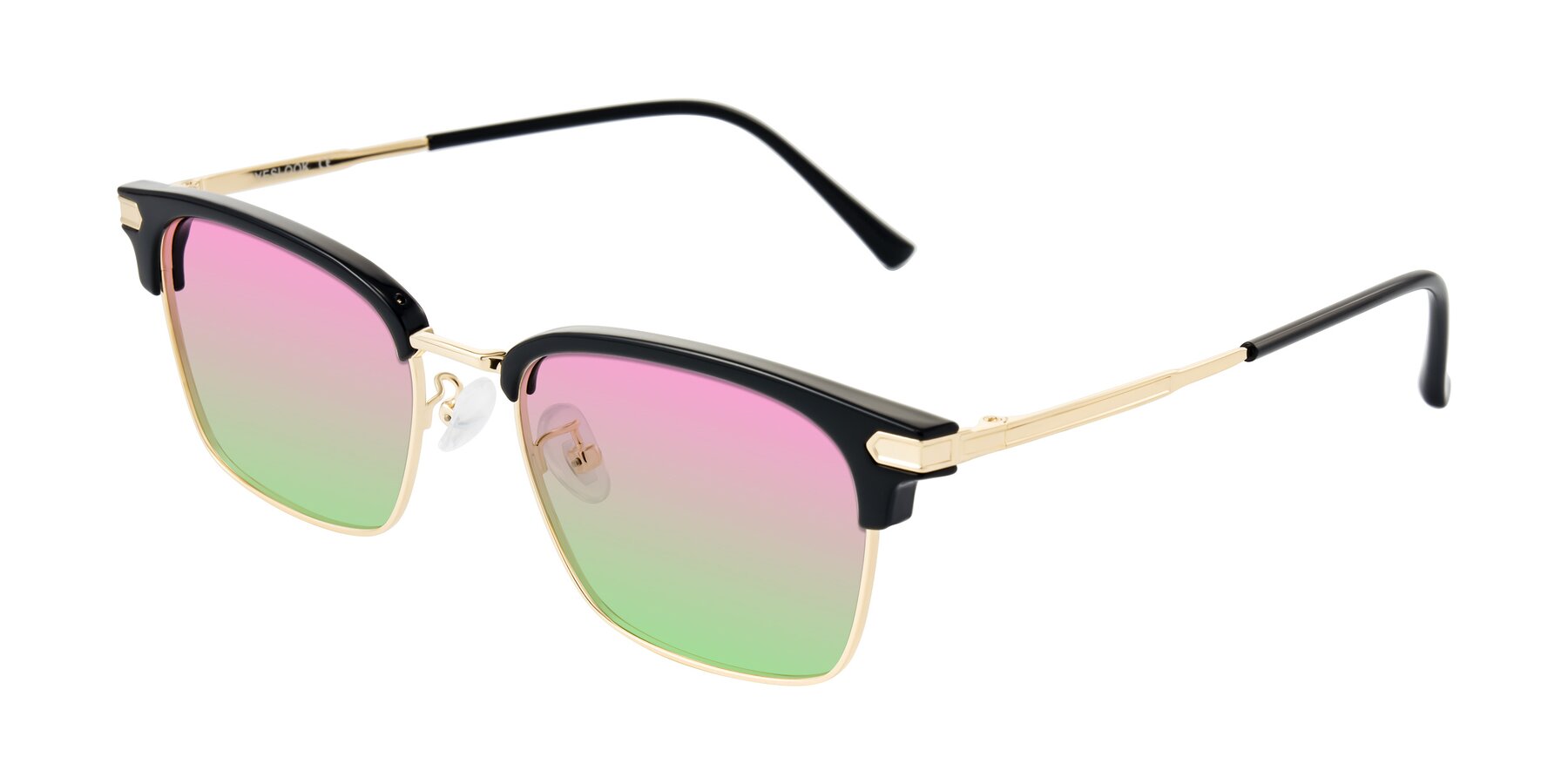 Angle of Adsule in Black/Gold with Pink / Green Gradient Lenses