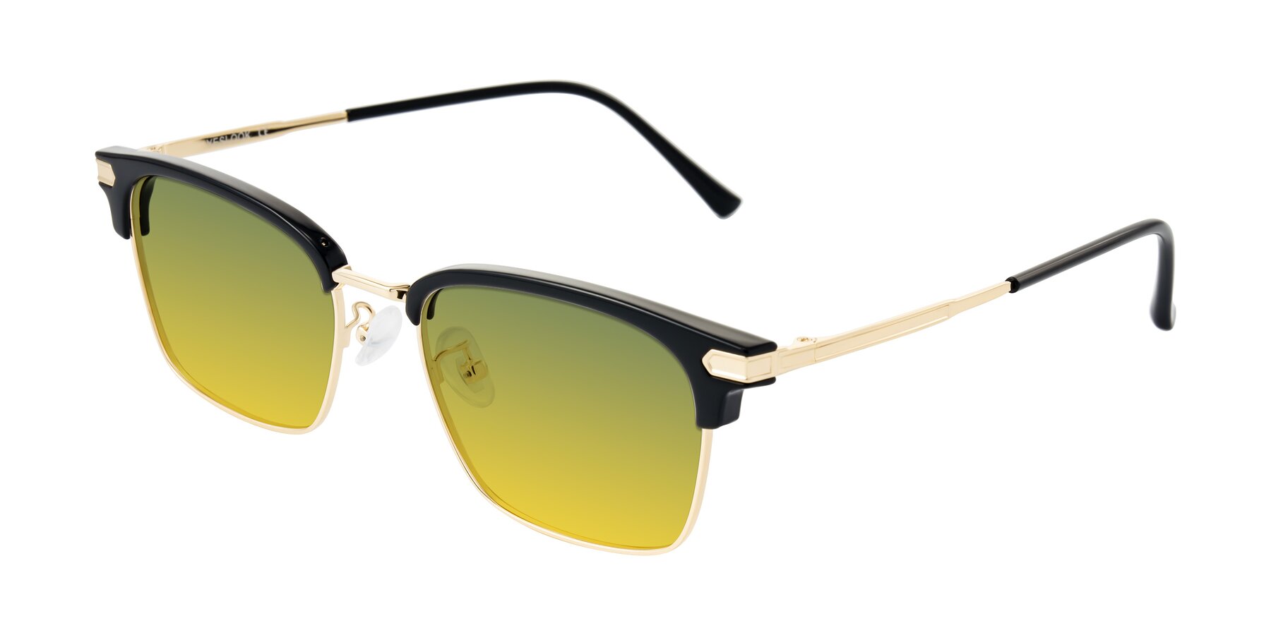 Angle of Adsule in Black/Gold with Green / Yellow Gradient Lenses