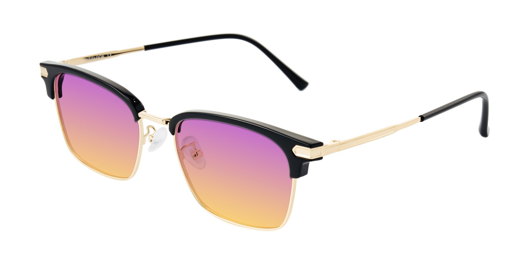 Angle of Adsule in Black/Gold with Purple / Yellow Gradient Lenses
