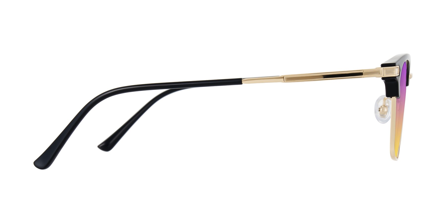 Side of Adsule in Black/Gold with Purple / Yellow Gradient Lenses