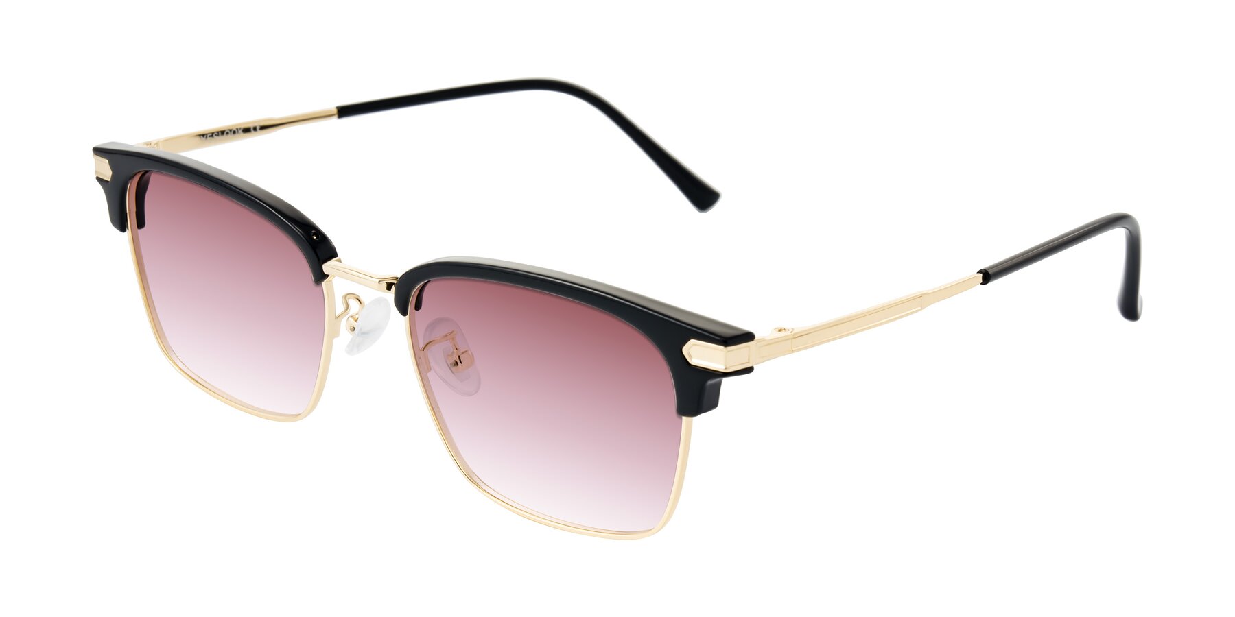 Angle of Adsule in Black/Gold with Garnet Gradient Lenses