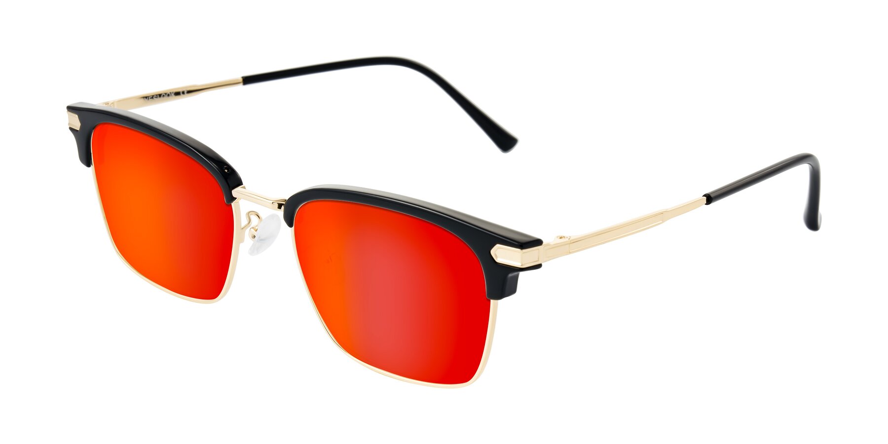 Angle of Adsule in Black/Gold with Red Gold Mirrored Lenses