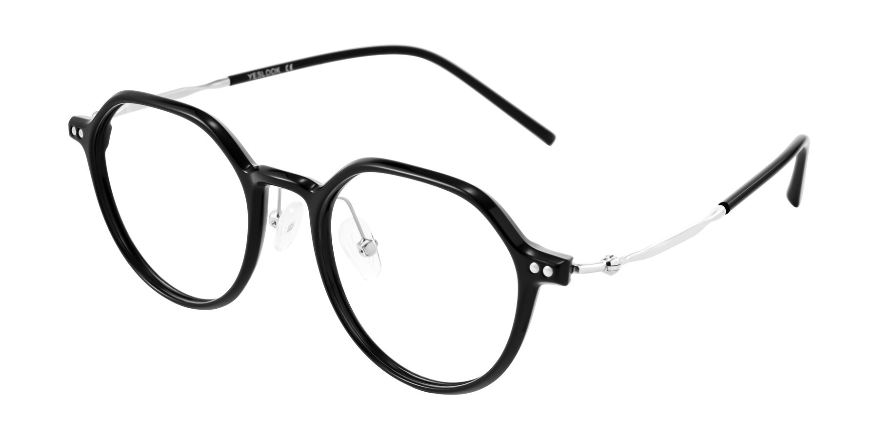 Angle of Ledesmo in Black with Clear Eyeglass Lenses