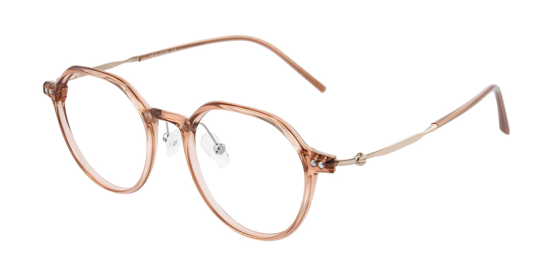 Angle of Ledesmo in Transparent Brown with Clear Eyeglass Lenses