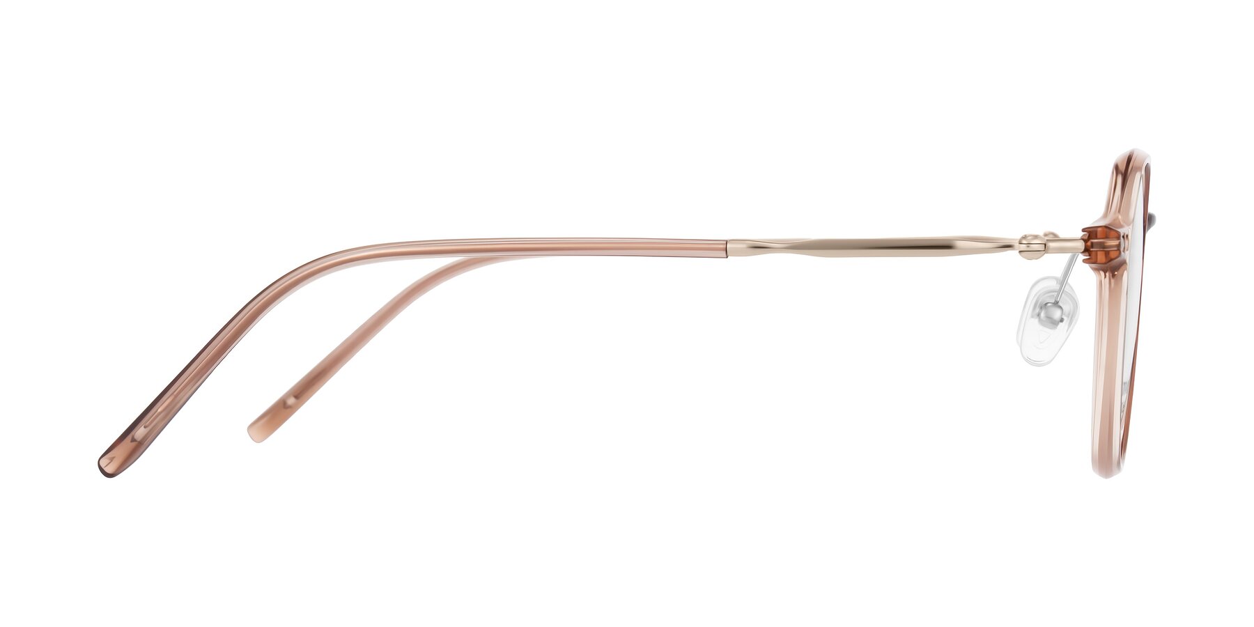 Side of Ledesmo in Transparent Brown with Clear Eyeglass Lenses