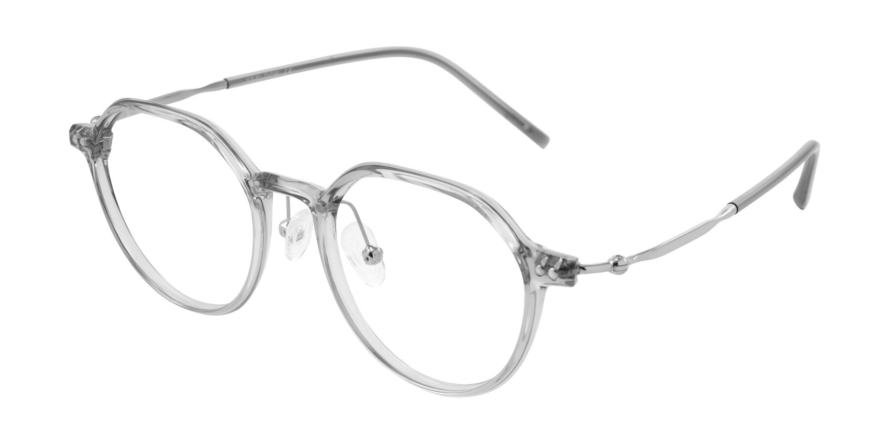 Angle of Ledesmo in Transparent Gray with Clear Eyeglass Lenses