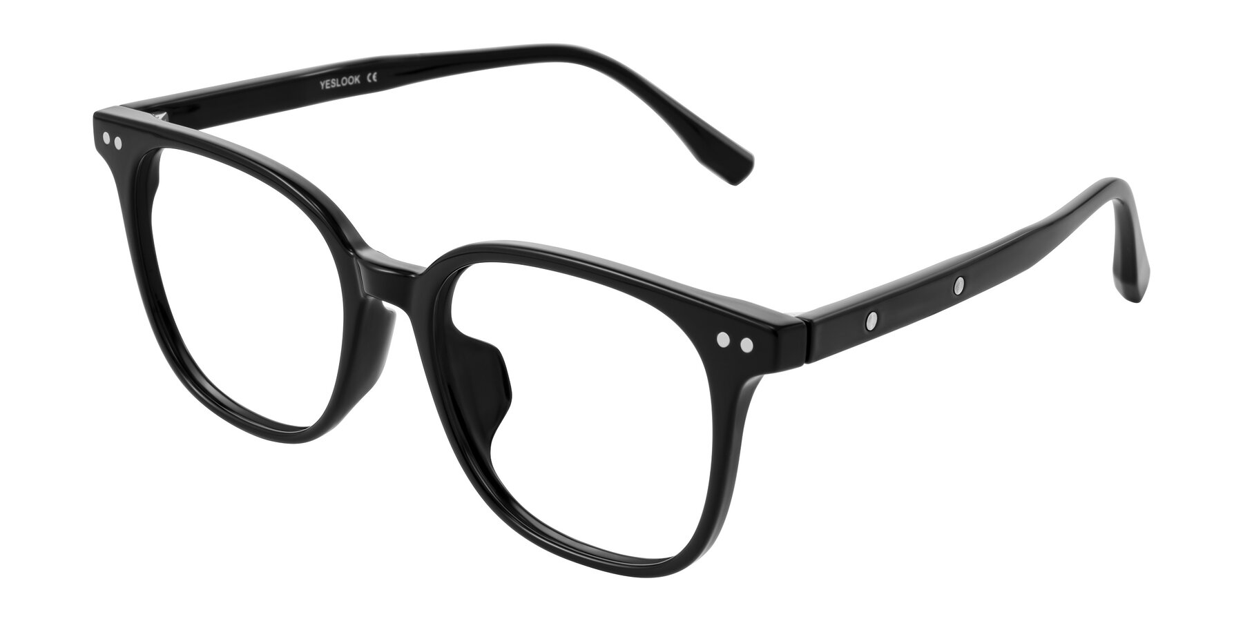 Angle of Lozzuri in Black with Clear Reading Eyeglass Lenses