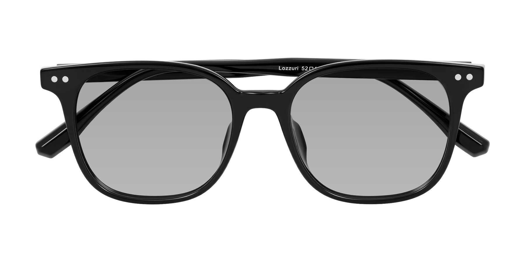 Folded Front of Lozzuri in Black with Light Gray Tinted Lenses