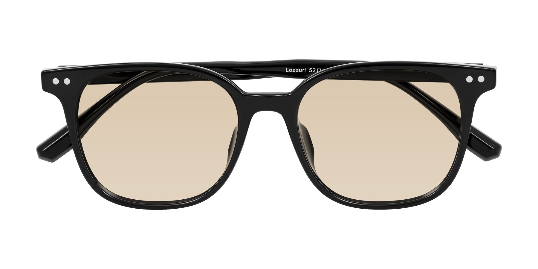 Folded Front of Lozzuri in Black with Light Brown Tinted Lenses