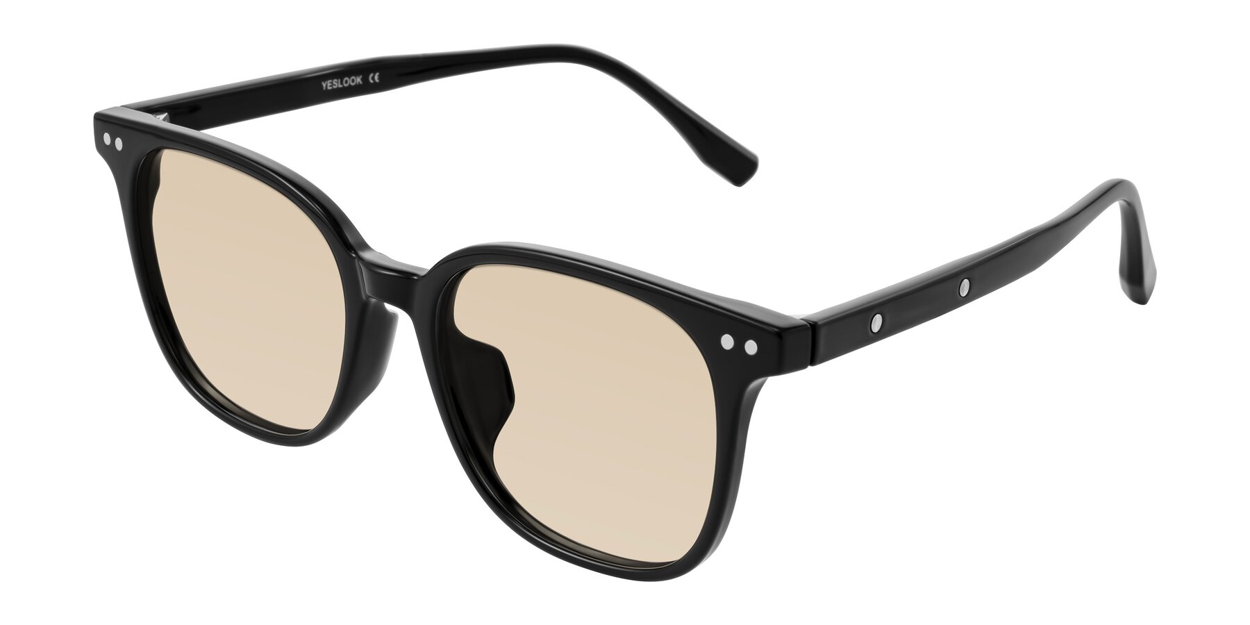 Angle of Lozzuri in Black with Light Brown Tinted Lenses