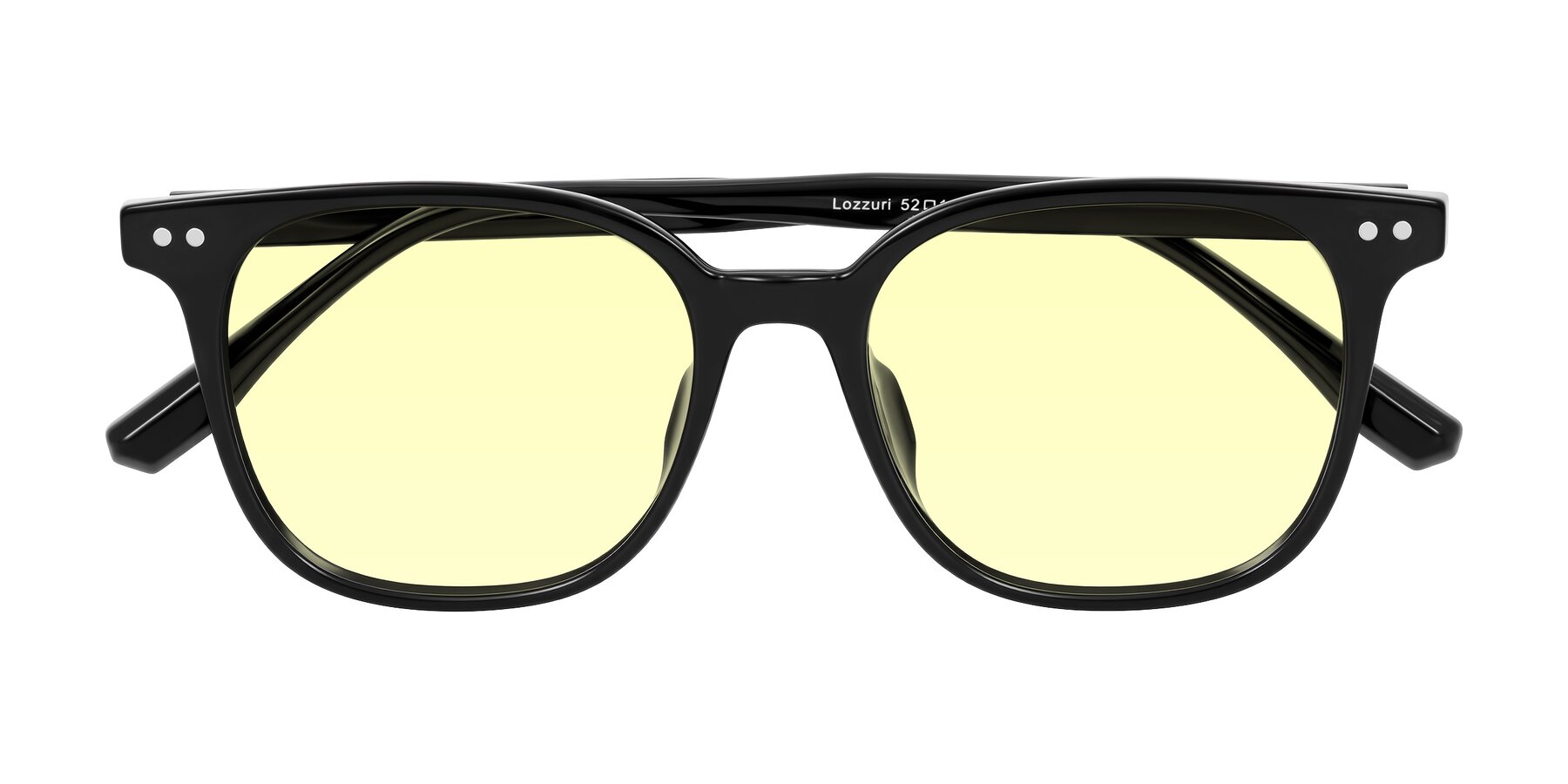 Folded Front of Lozzuri in Black with Light Yellow Tinted Lenses