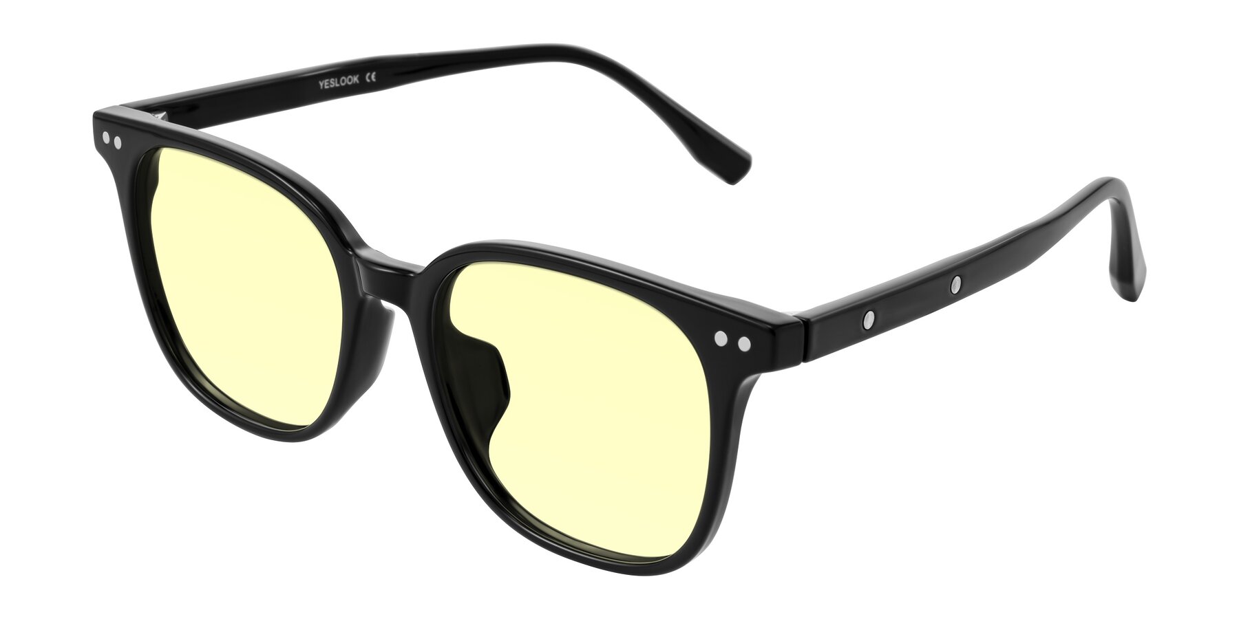 Angle of Lozzuri in Black with Light Yellow Tinted Lenses