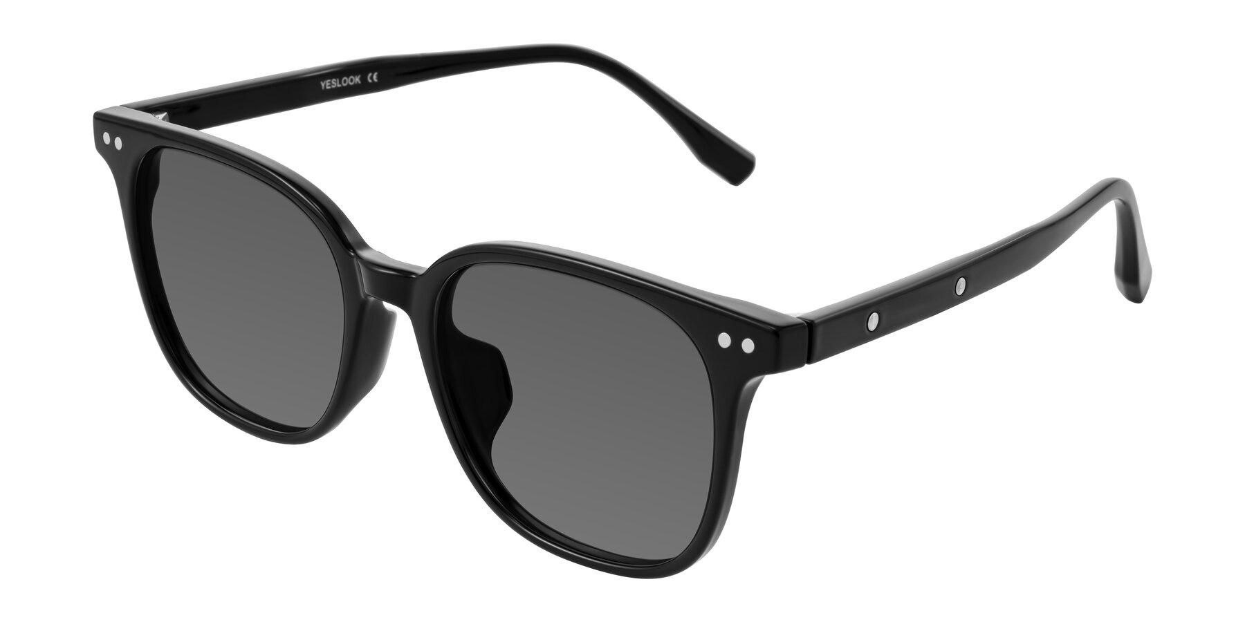 Angle of Lozzuri in Black with Medium Gray Tinted Lenses