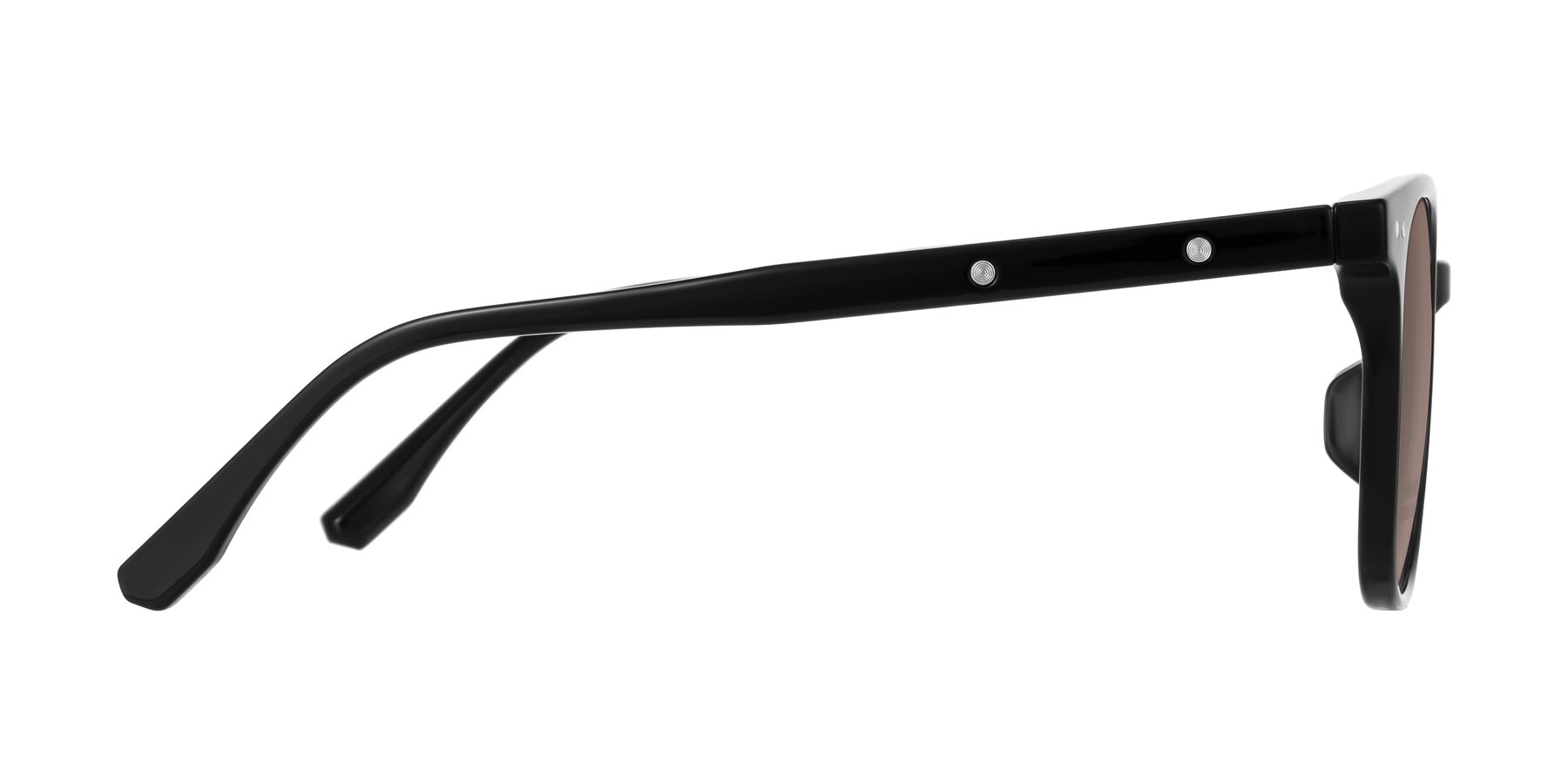 Side of Lozzuri in Black with Medium Brown Tinted Lenses