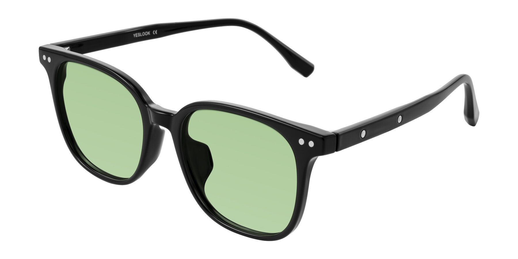 Angle of Lozzuri in Black with Medium Green Tinted Lenses