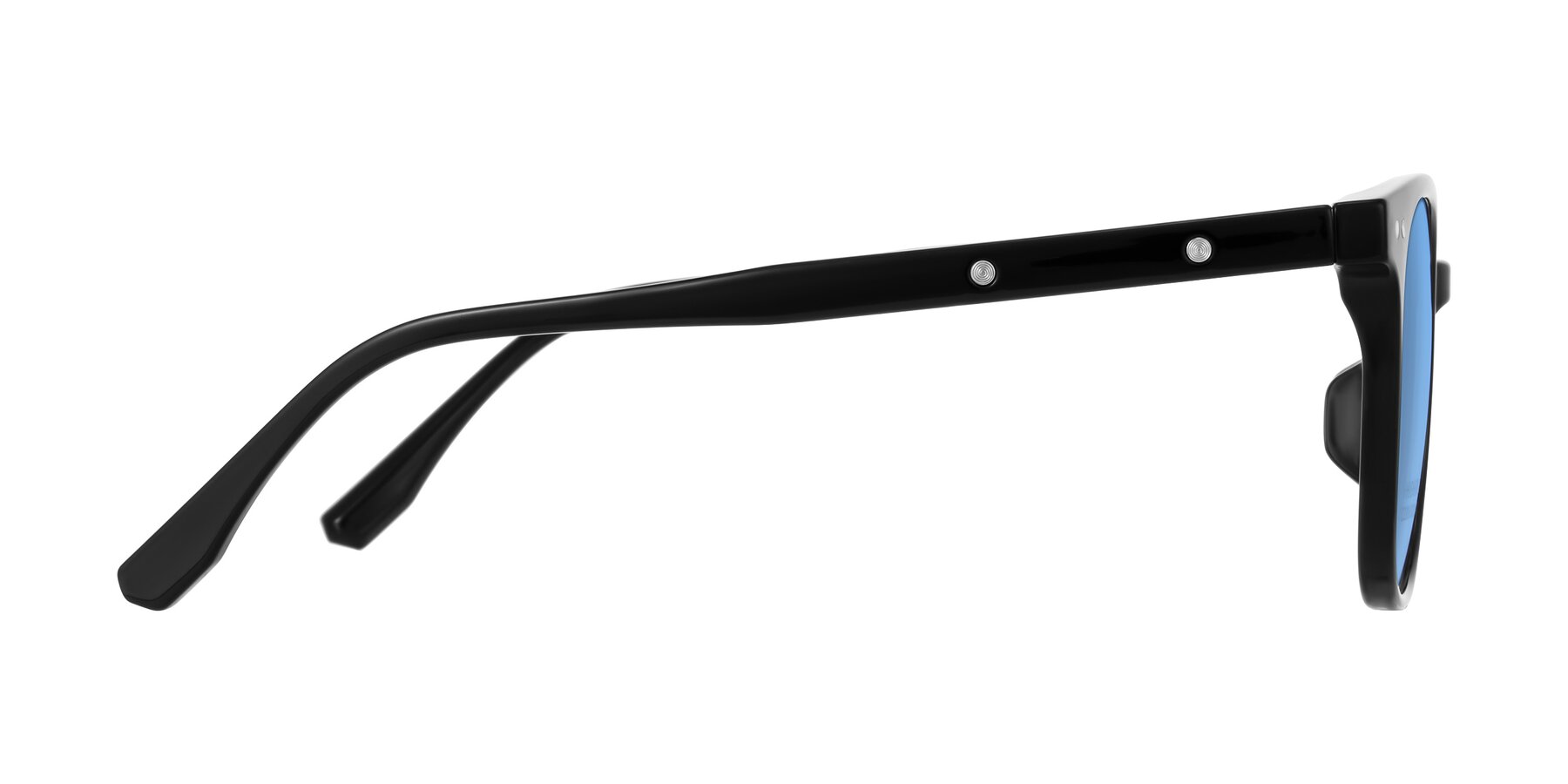 Side of Lozzuri in Black with Medium Blue Tinted Lenses