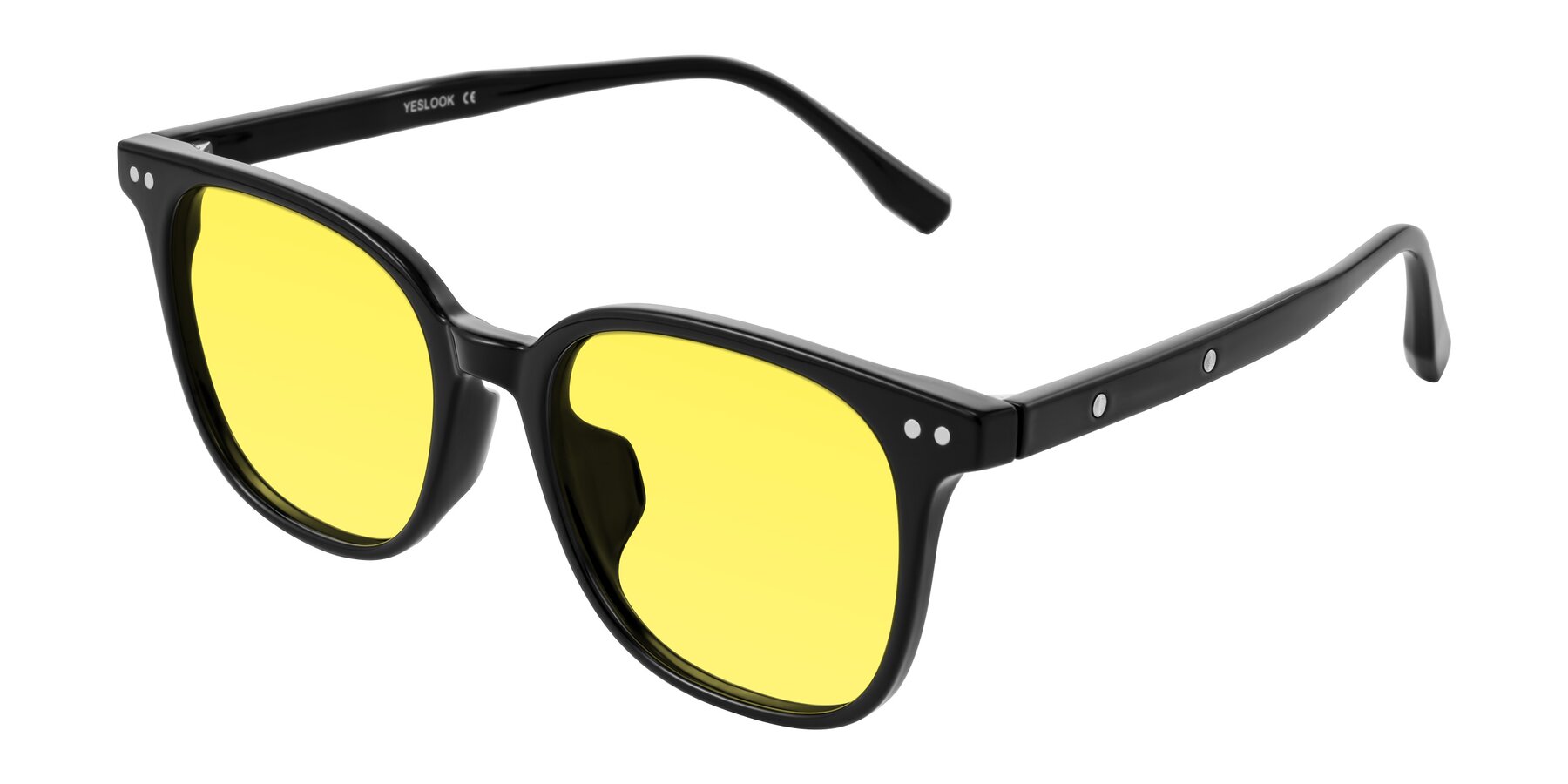 Angle of Lozzuri in Black with Medium Yellow Tinted Lenses