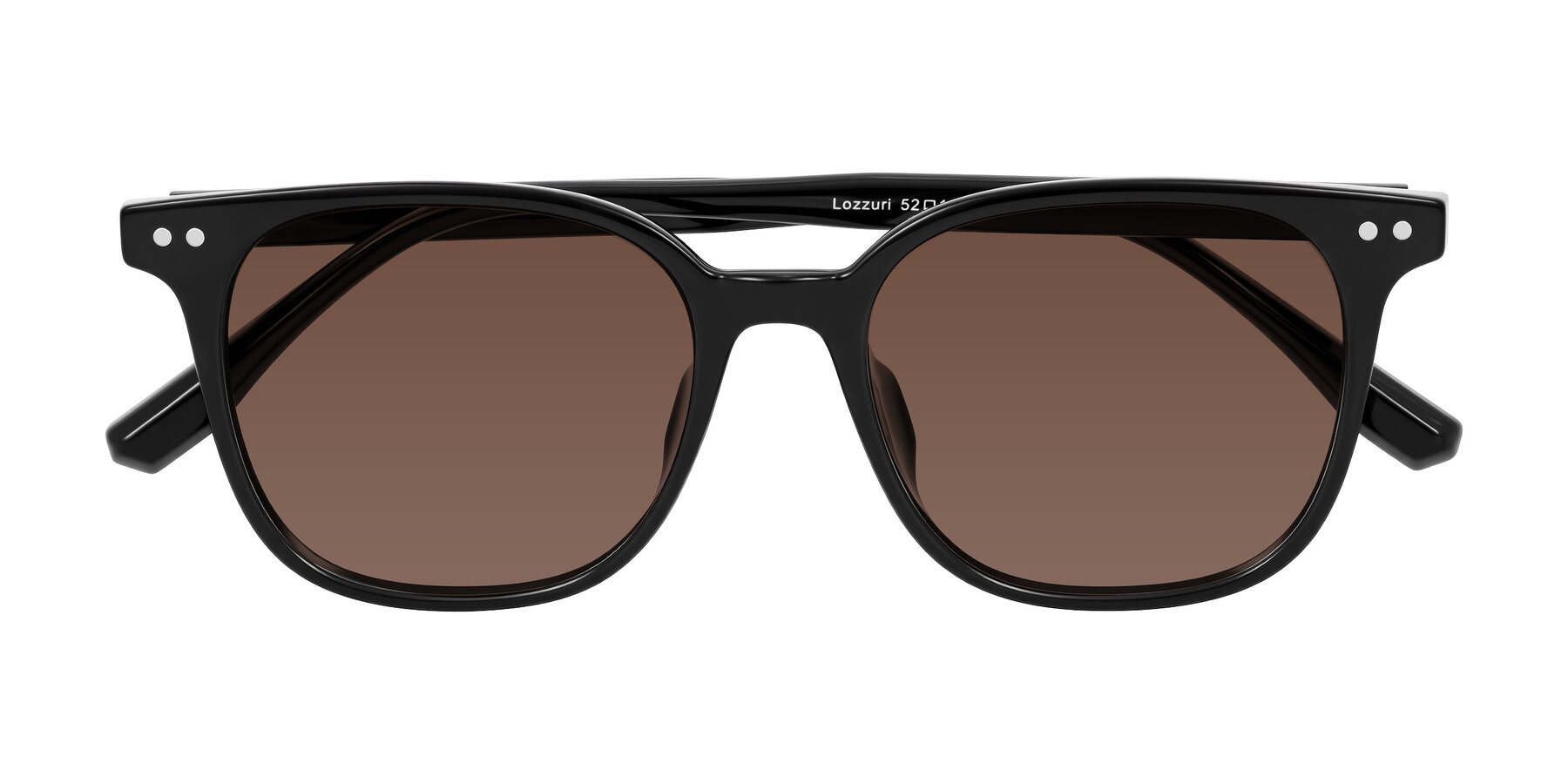 Folded Front of Lozzuri in Black with Brown Tinted Lenses
