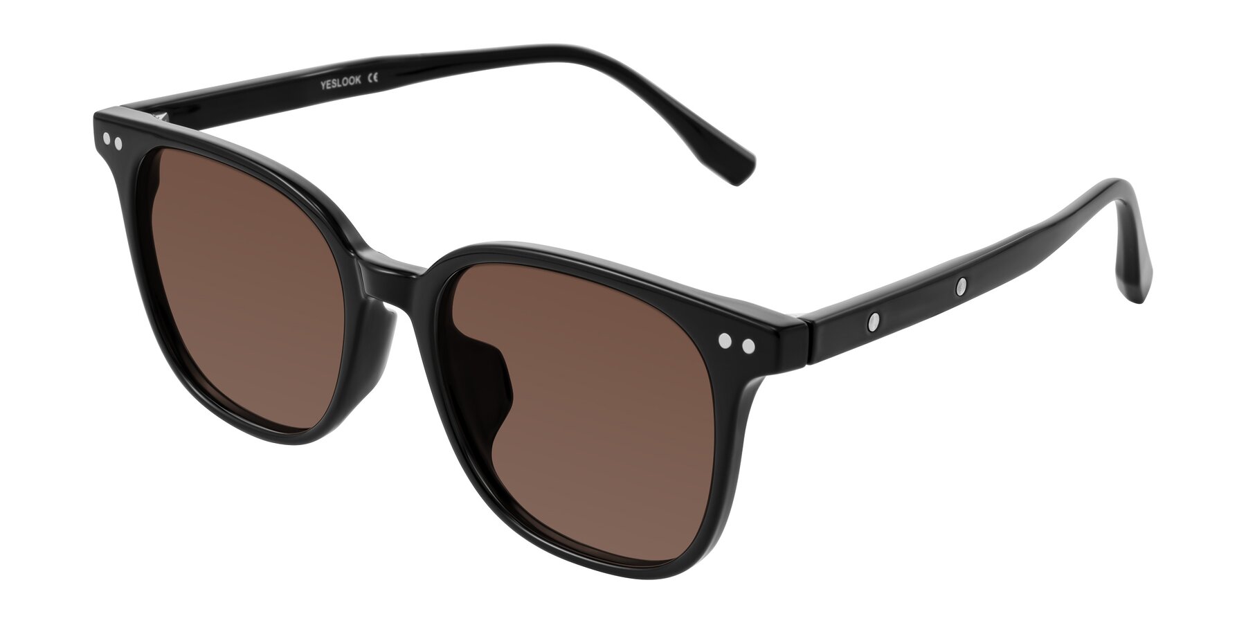Angle of Lozzuri in Black with Brown Tinted Lenses